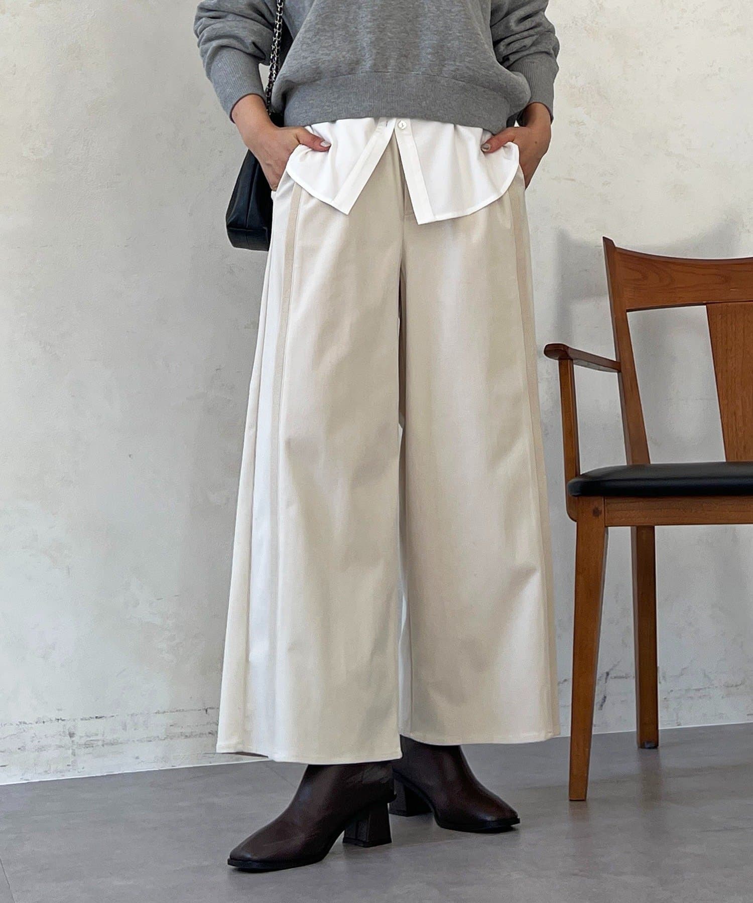 Croisiere(クロジエール) ストレッチ起毛リブ替えパンツ