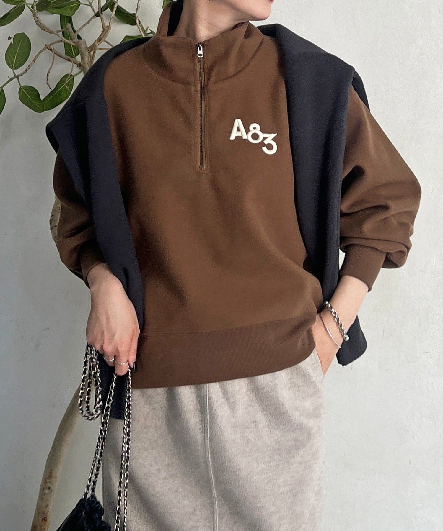 Croisiere(クロジエール) ジップフリースプルオーバー