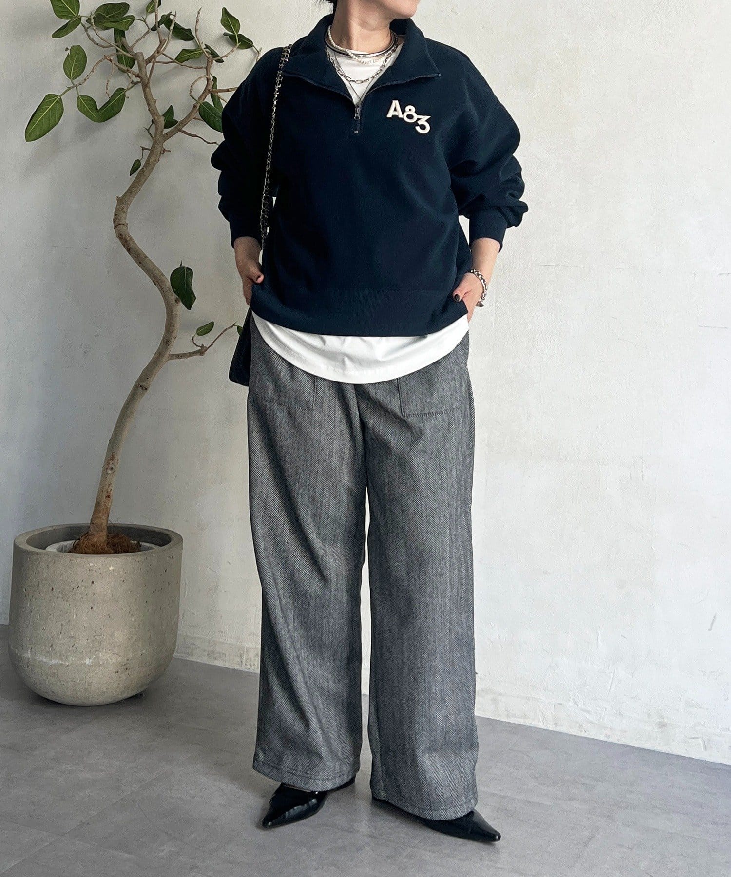 Croisiere(クロジエール) ジップフリースプルオーバー