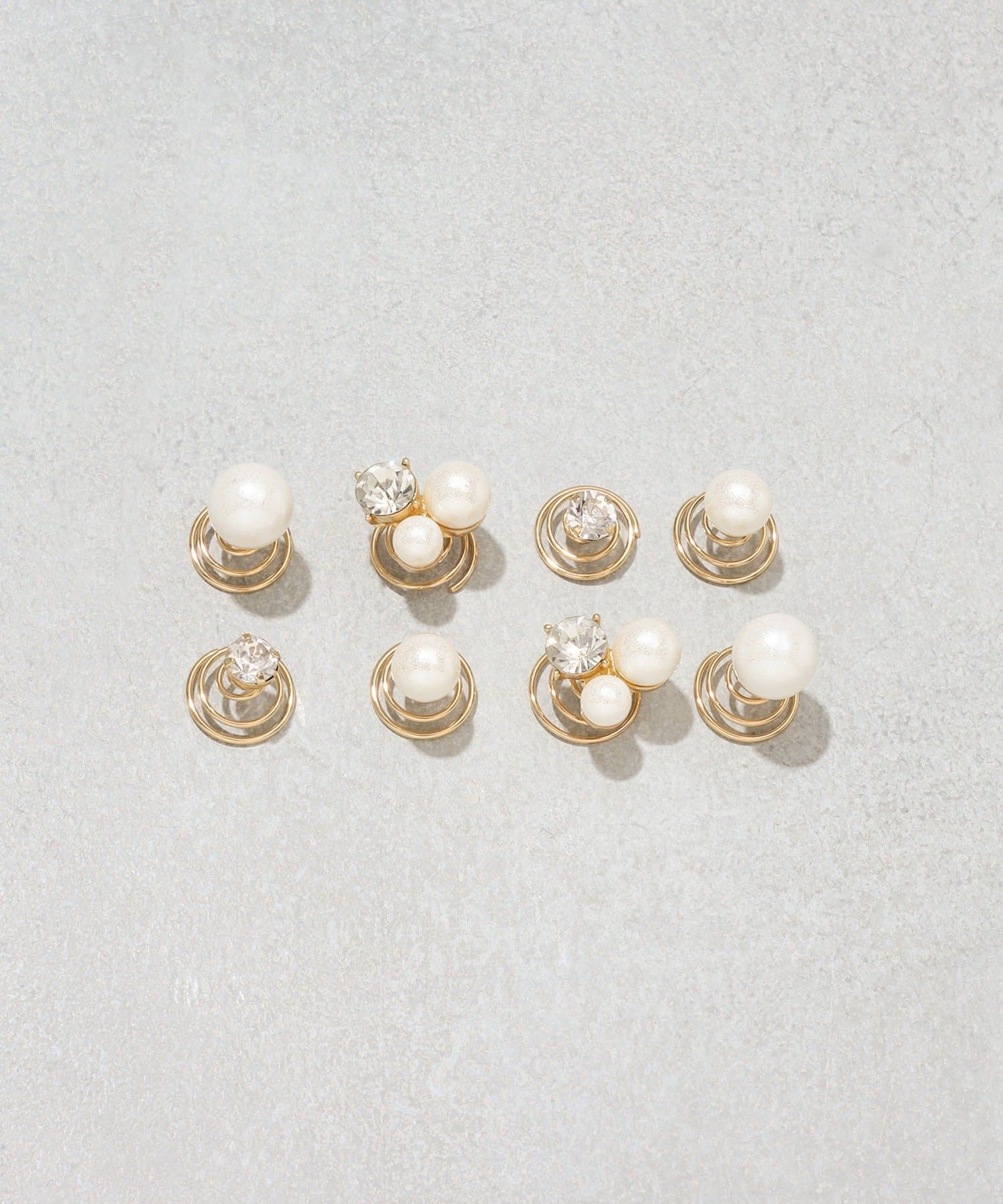 3COINS(スリーコインズ) シャイニーパールビジュースクリューピン8個セット