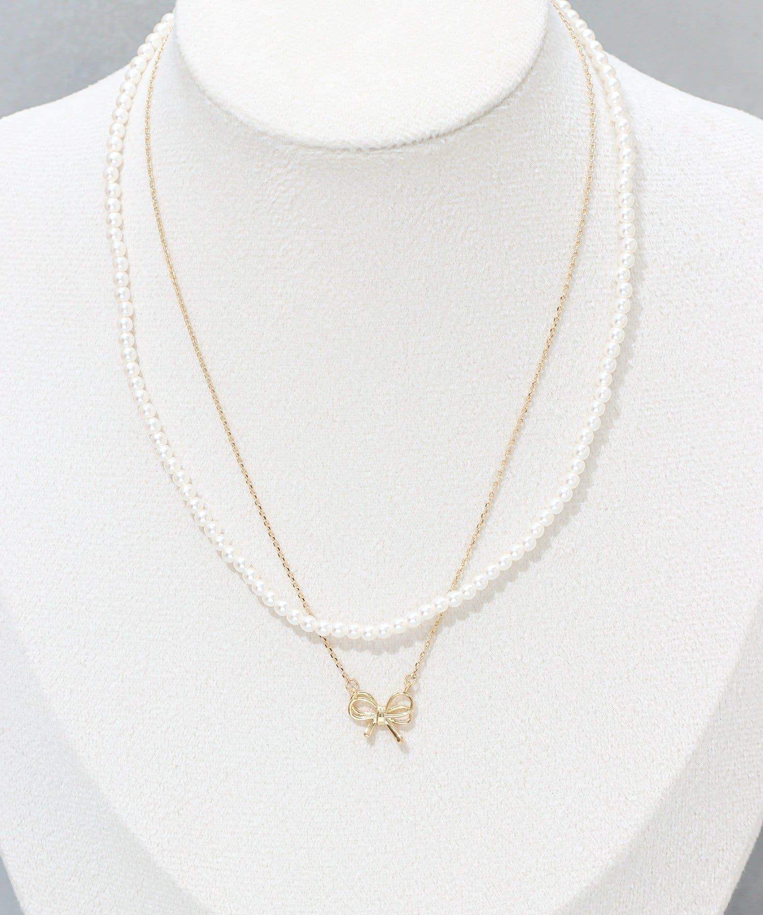 3COINS(スリーコインズ) 3wayリボンショートネックレス