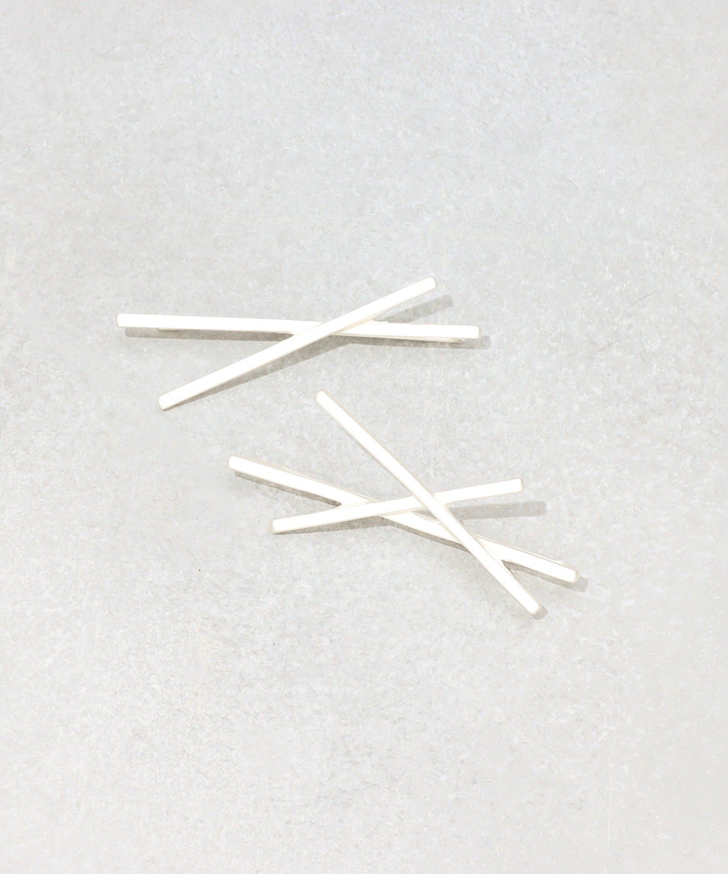 3COINS(スリーコインズ) クロスメタルヘアピン2個セット