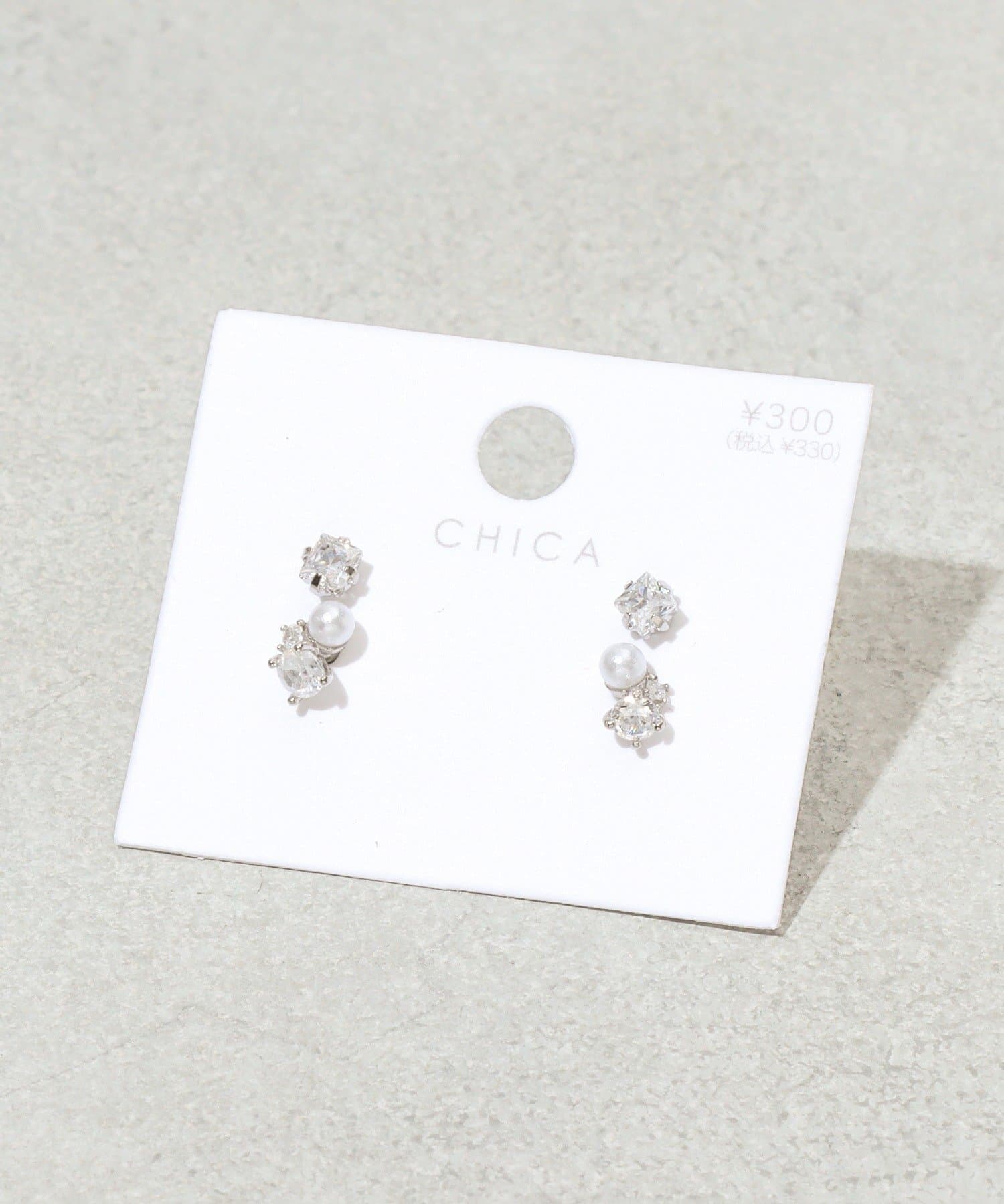 3COINS(スリーコインズ) キラキラピアス4個セット