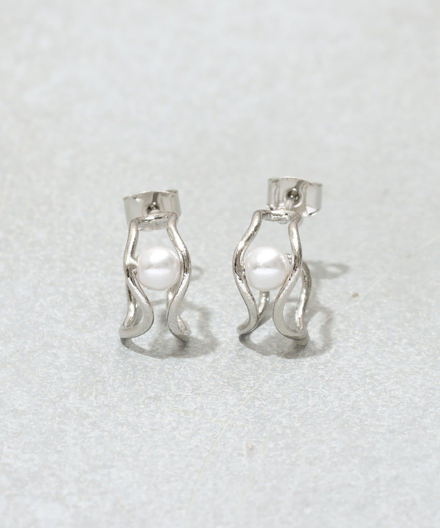 3COINS(スリーコインズ) メタルダブルフープピアス