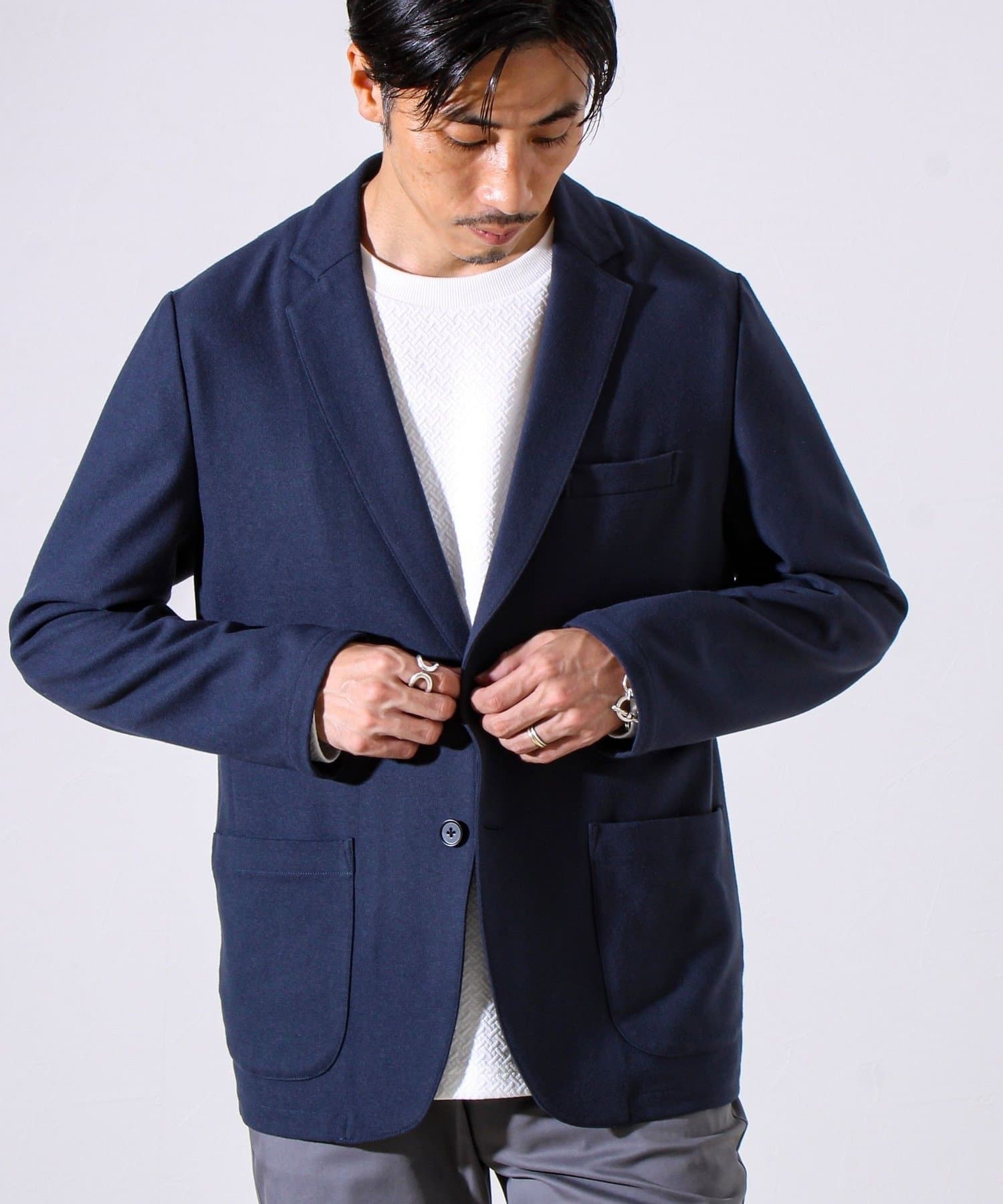 FREDY & GLOSTER(フレディ アンド グロスター) 【オンオフ兼用の大人カジュアルジャケット】両面起毛 ストレッチジャケット