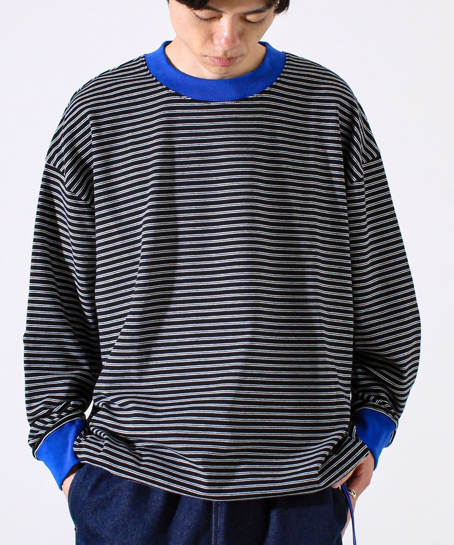 FREDY & GLOSTER(フレディ アンド グロスター) 【配色リブが映える主役ボーダー】Helloボーダー ロングスリーブTシャツ