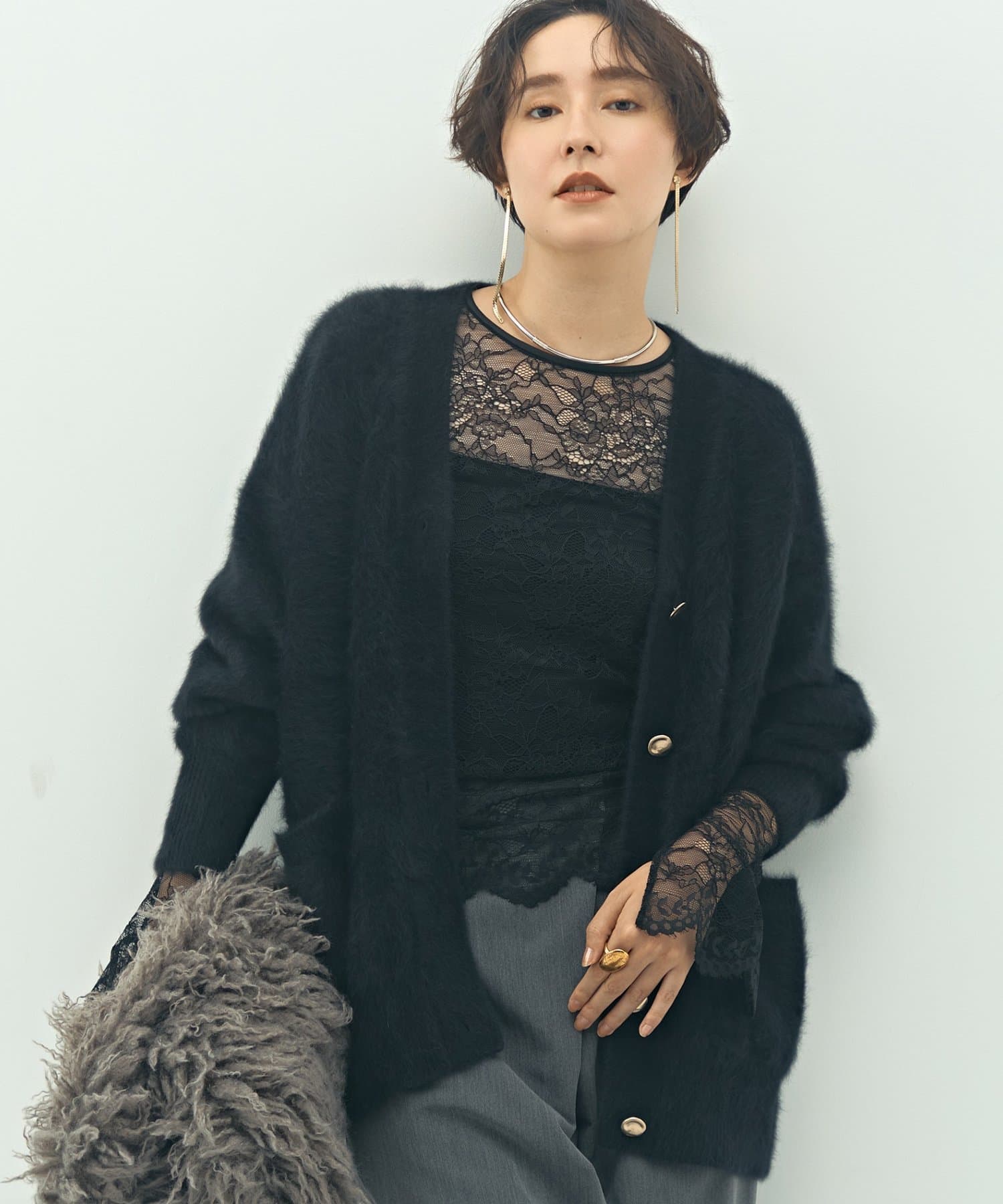 NOLLEY'S(ノーリーズ) ウォッシャブルラッセルレースＴブラウス