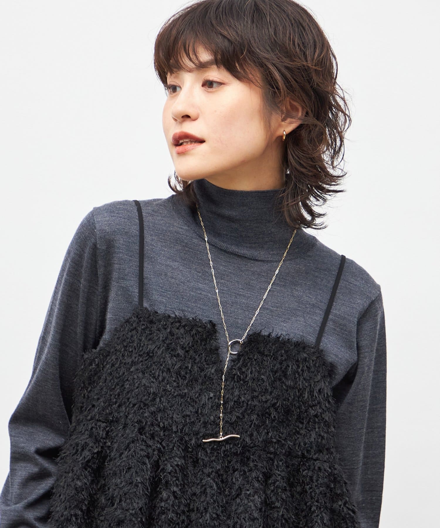 NOLLEY'S(ノーリーズ) 《セットアップ対応》ウォッシャブルフェザーチュールキャミブラウス