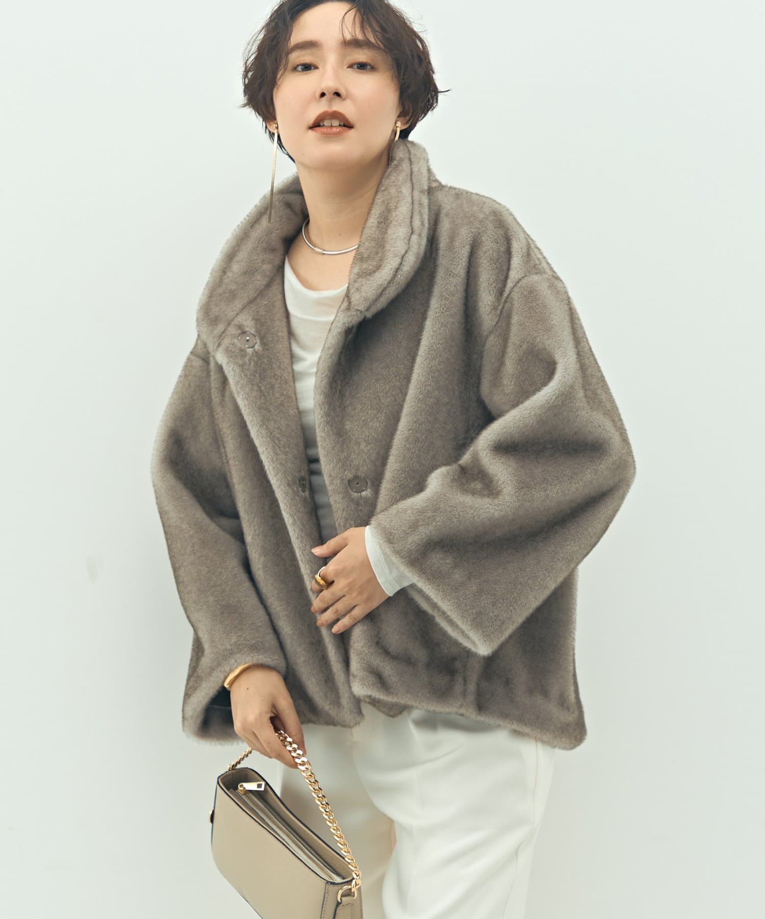 NOLLEY'S(ノーリーズ) ECOPELフェイクファーショートコート
