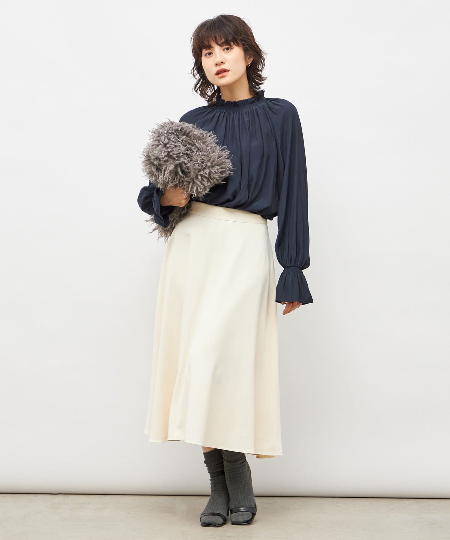 ☆新品☆NOLLEY'S ノーリーズ　フレア　スカート☆ NOLLEY'S(ノーリーズ)のウォッシャブルドットジャガードタック