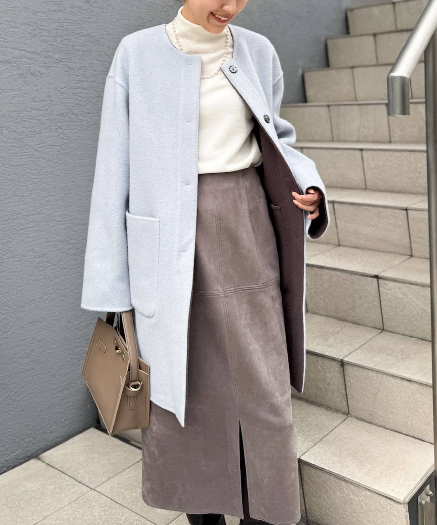 nolley's リバーコート　グレージュ　マフラー付き nolley's リバーコート グレージュ マフラー付き nolley's