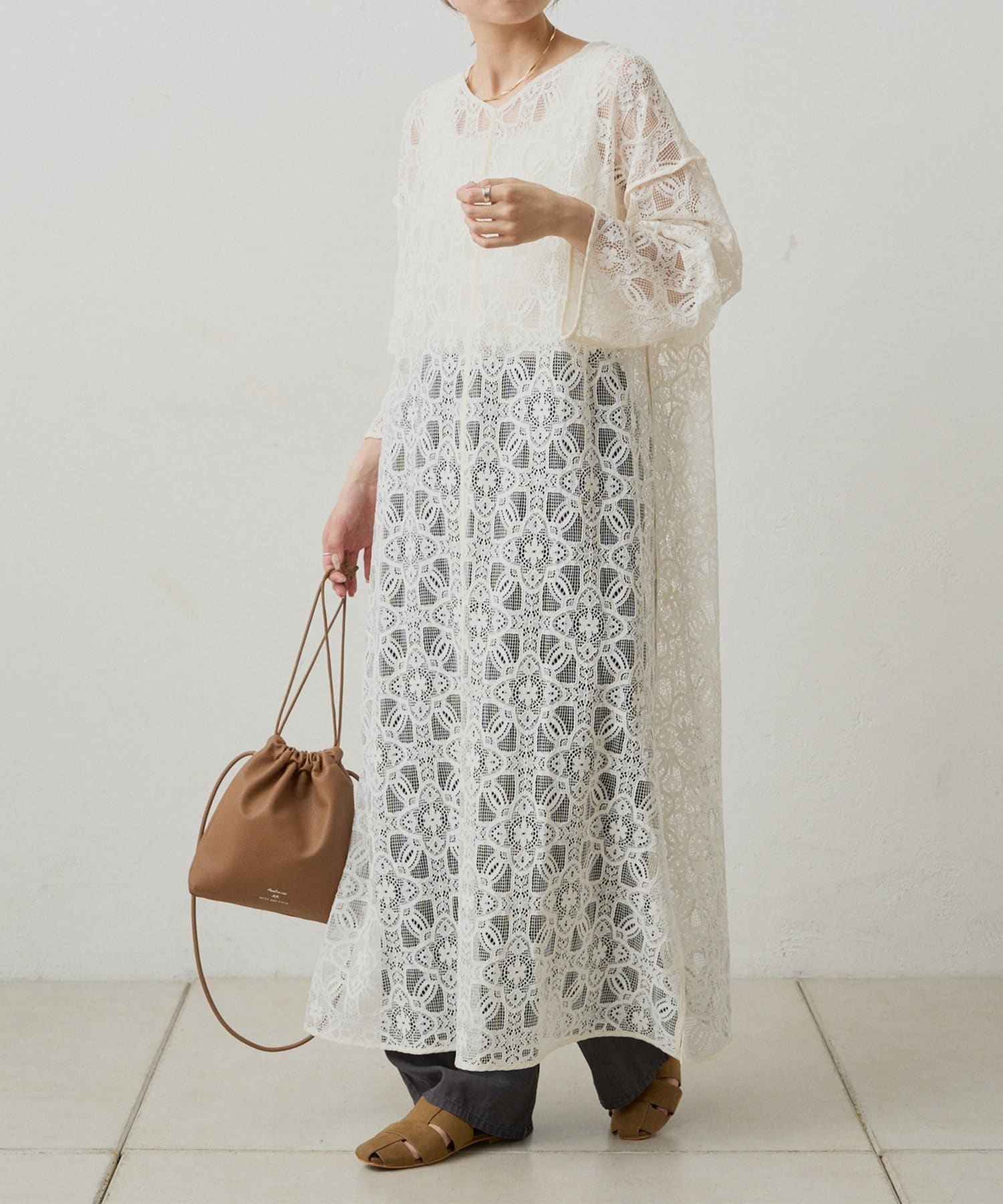 NICE CLAUP / OLIVE des OLIVE OUTLET(ナイスクラップ  / オリーブ デ オリーブ アウトレット) 【PUAL CE CIN】リバー調レースワンピース