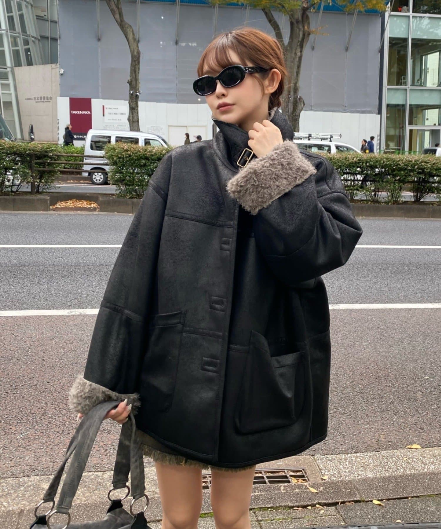 RAY CASSIN(レイカズン) リバーシブルムートンコート