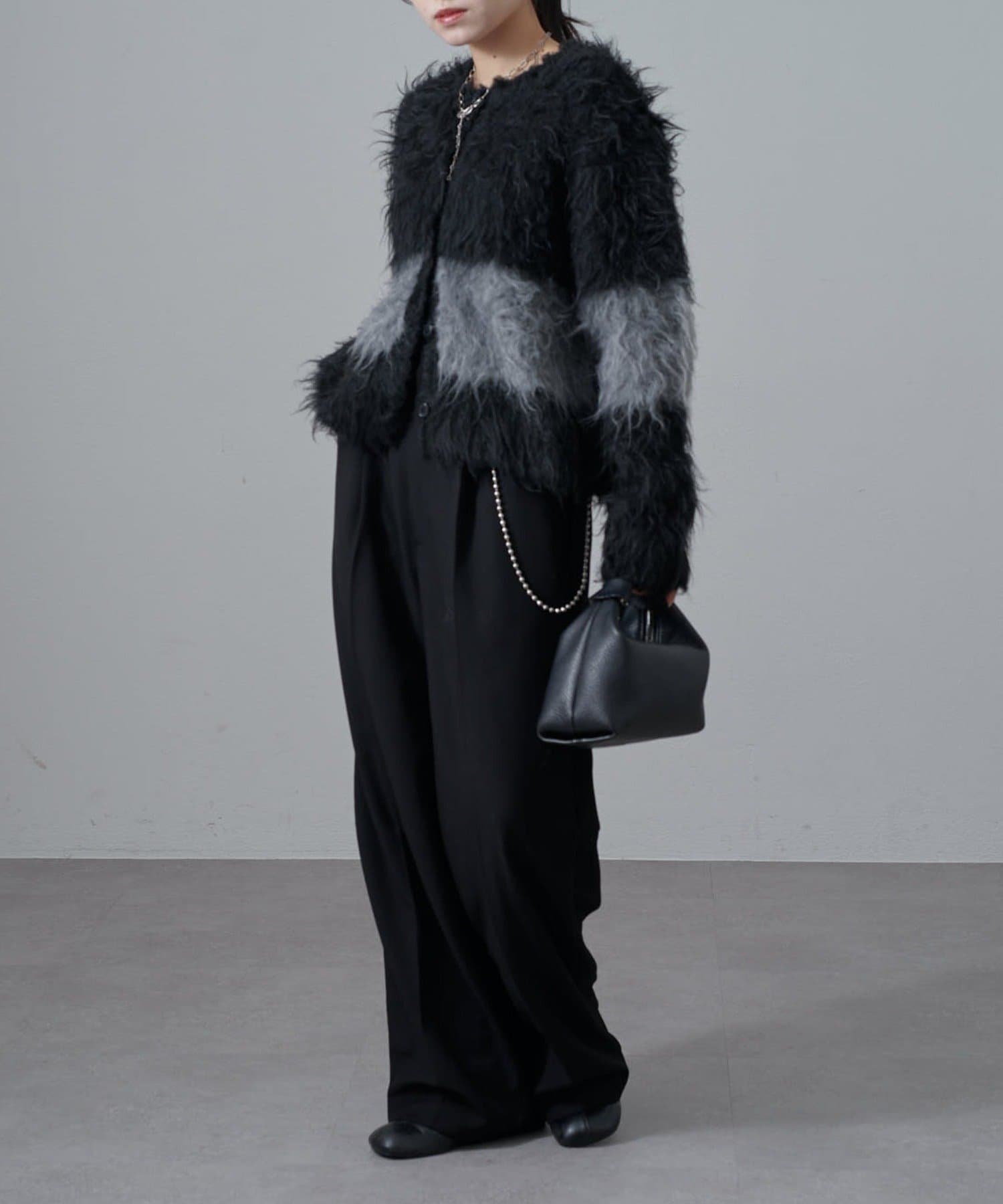 Lui's(ルイス) 配色シャギーカーディガン