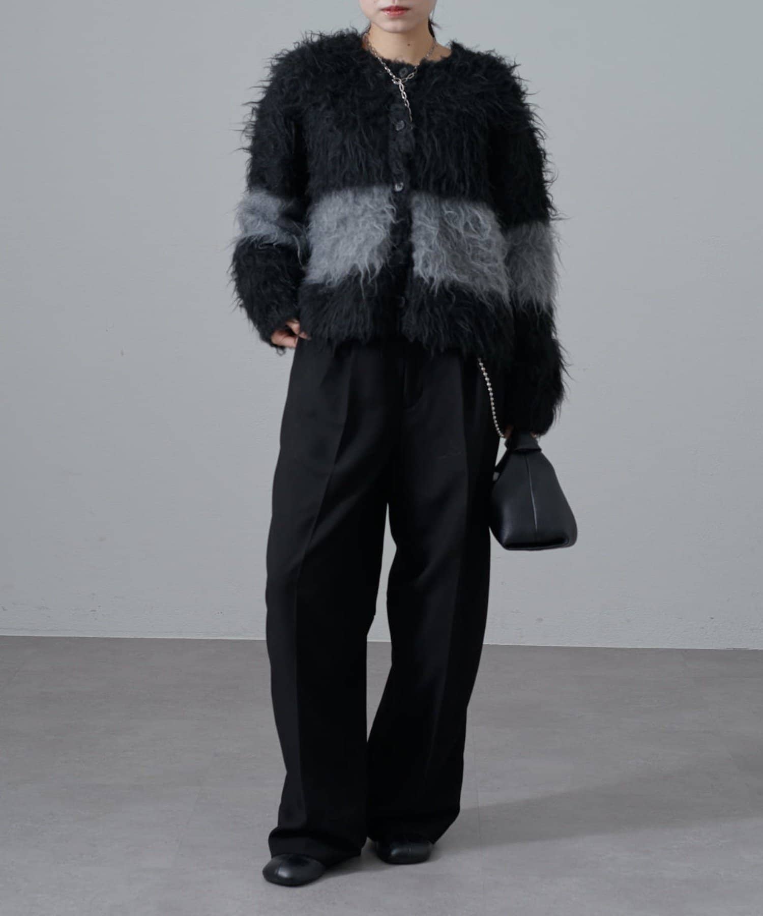 Lui's(ルイス) 配色シャギーカーディガン