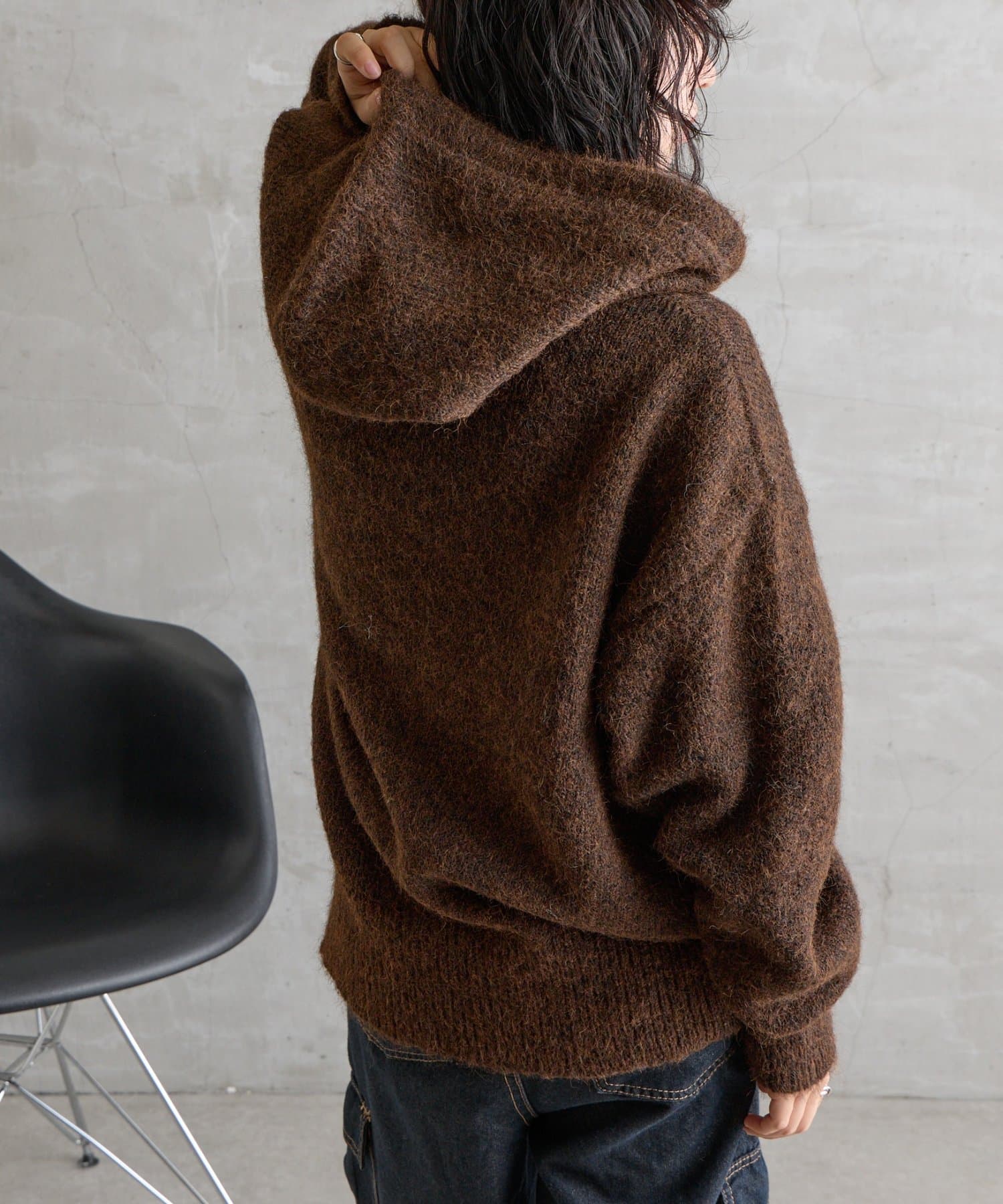 -goocy-(グーシー) ニットルーズフーディ