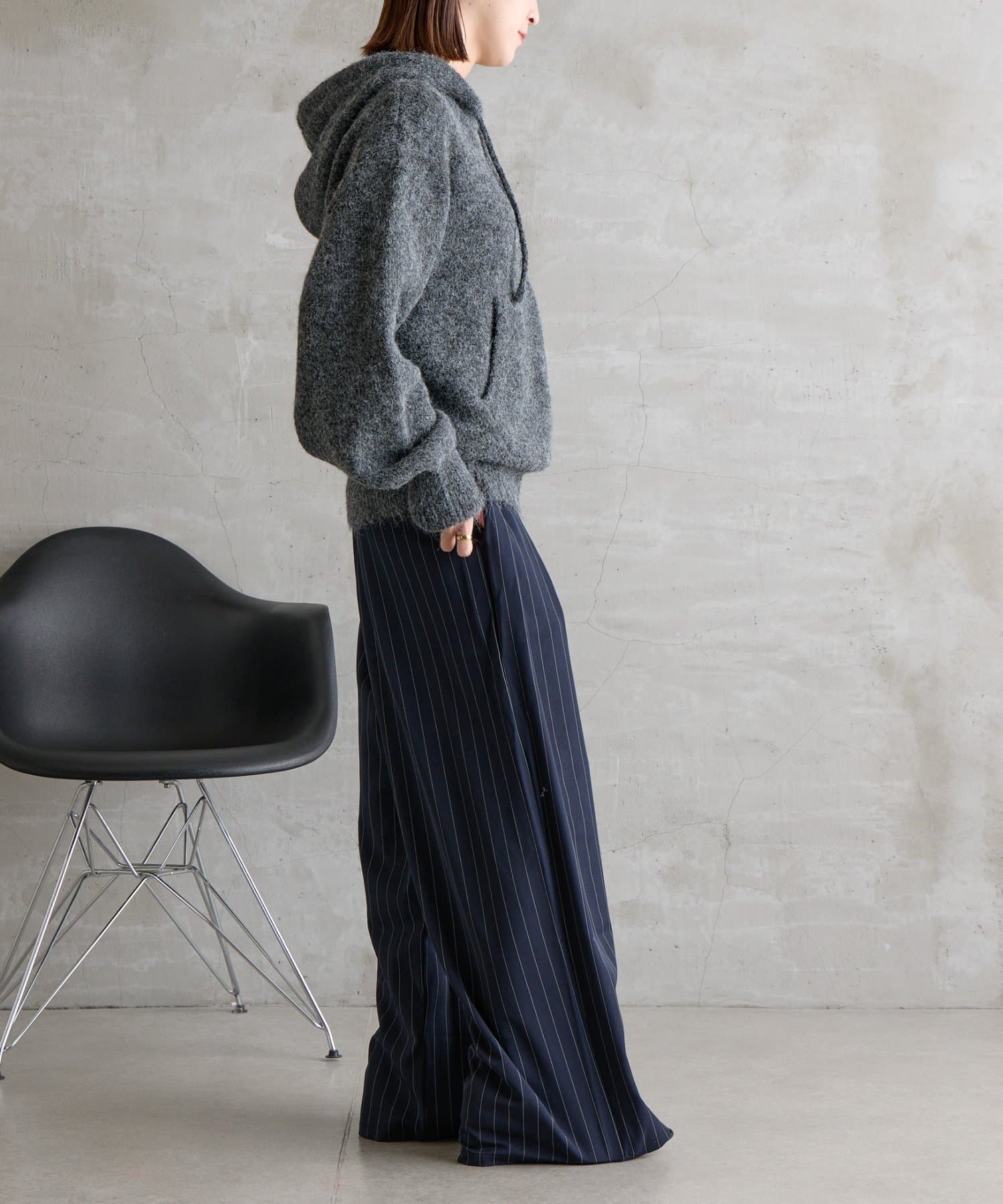 -goocy-(グーシー) ニットルーズフーディ