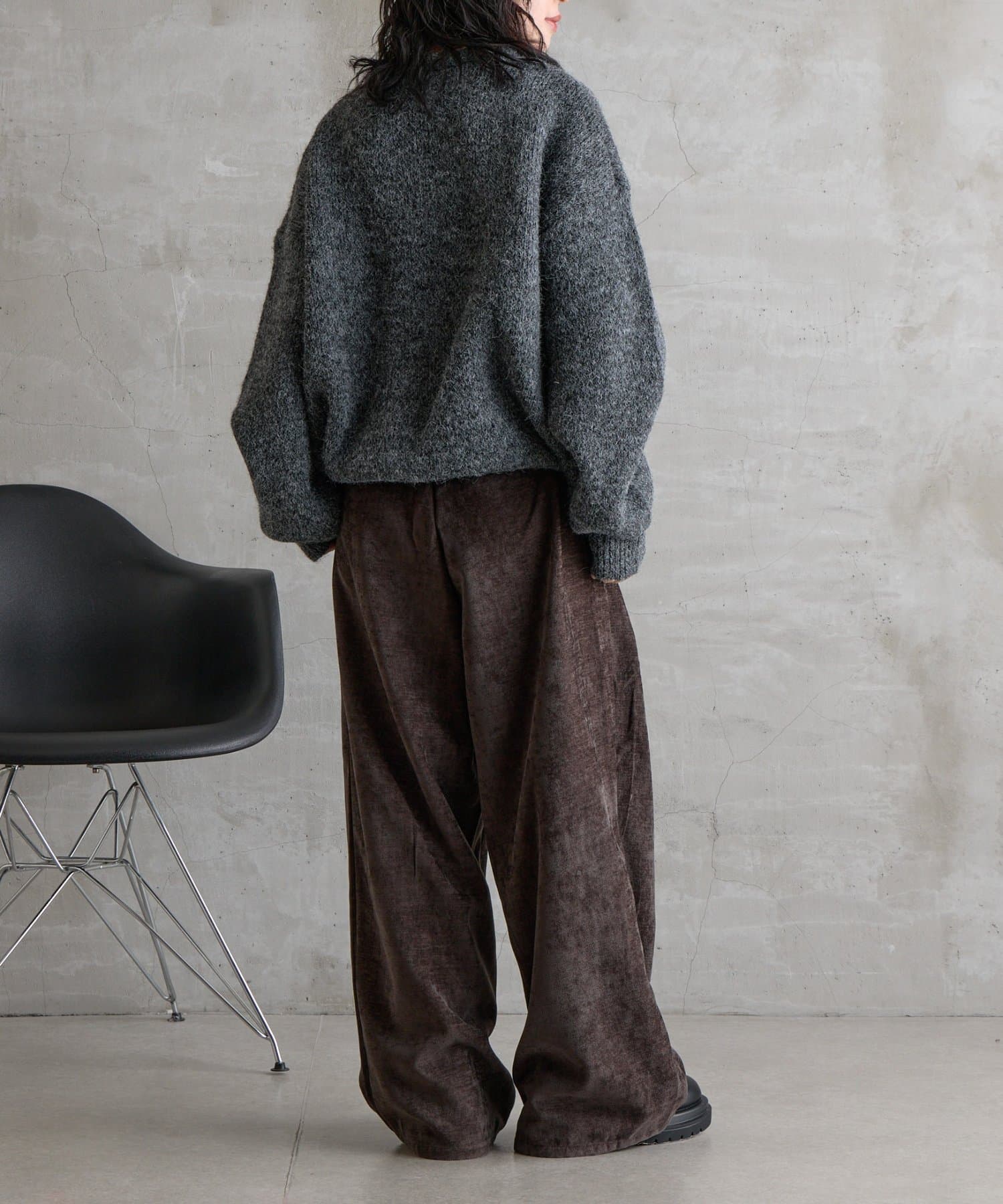 -goocy-(グーシー) シャギー配色ロゴプルオーバー