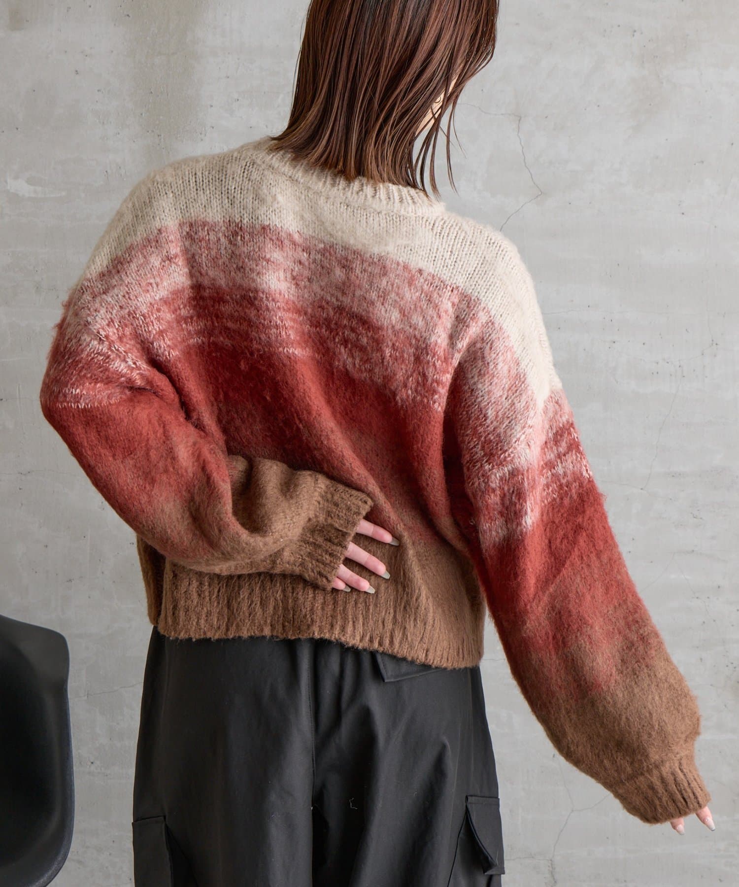 -goocy-(グーシー) モヘアタッチグラデーションニット