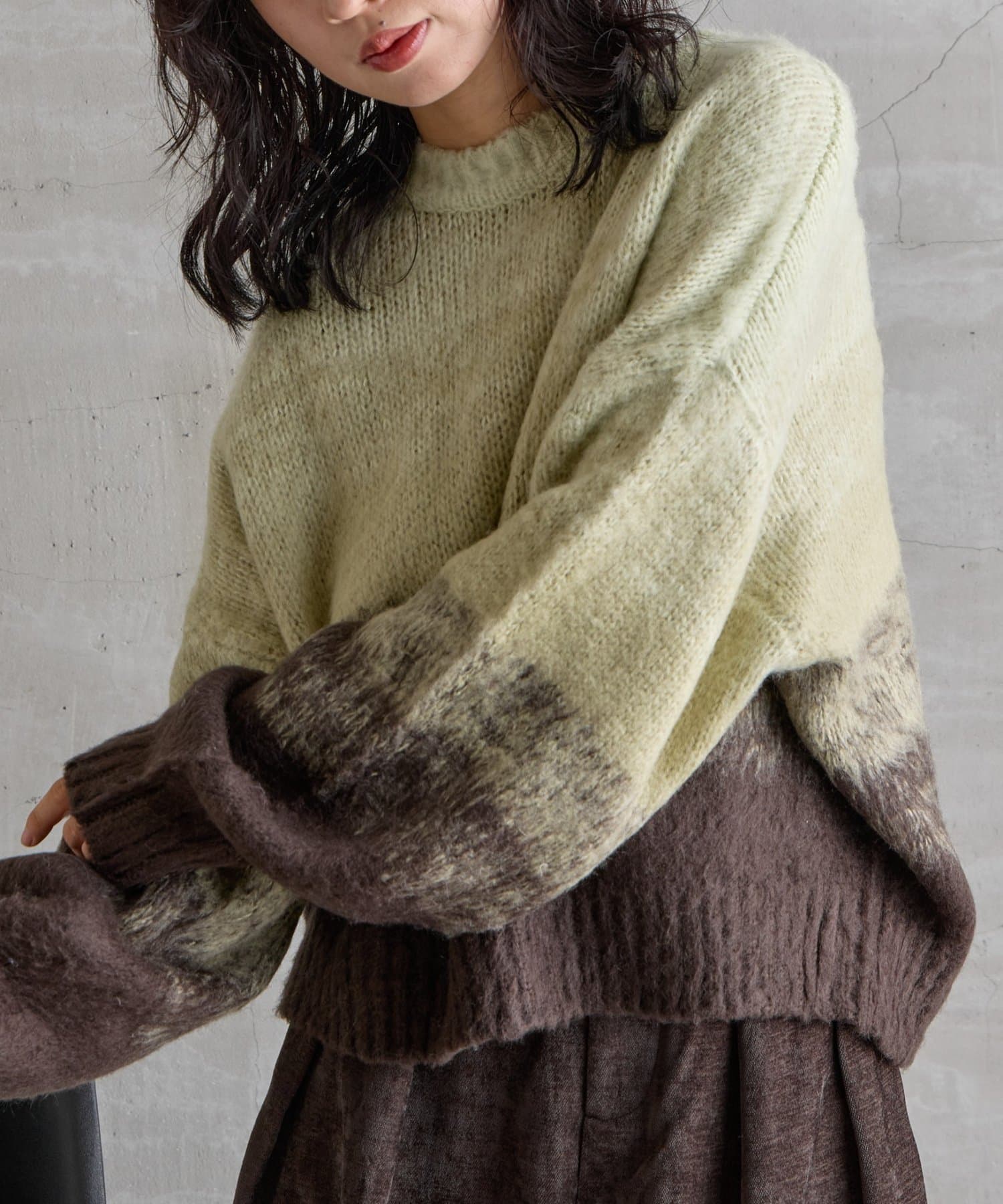 -goocy-(グーシー) モヘアタッチグラデーションニット