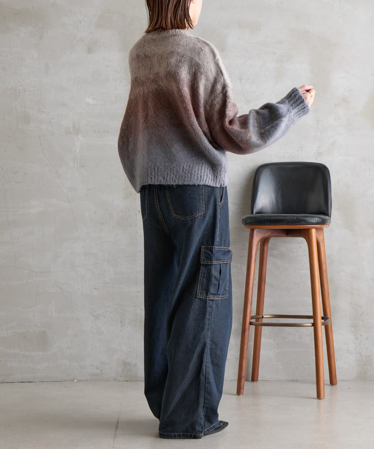 -goocy-(グーシー) モヘアタッチグラデーションニット