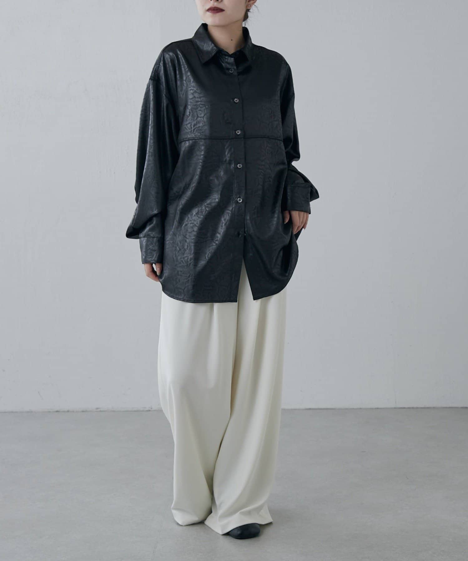 Lui's(ルイス) サテンレザーライクシャツ