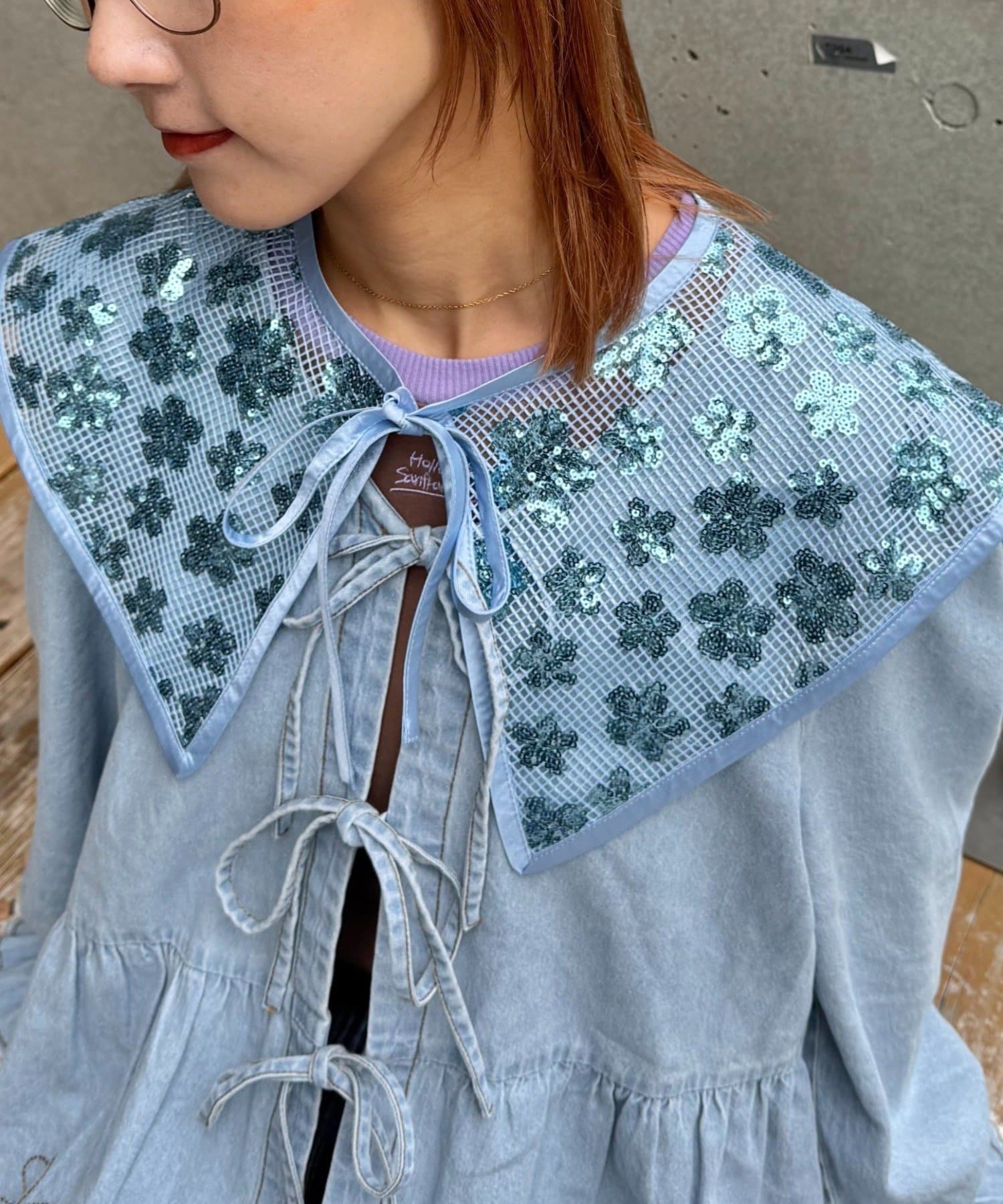 CIAOPANIC TYPY(チャオパニックティピー) ★【HELLO.SANFRANCISCO/ハローサンフランシスコ】スパンコール付け衿