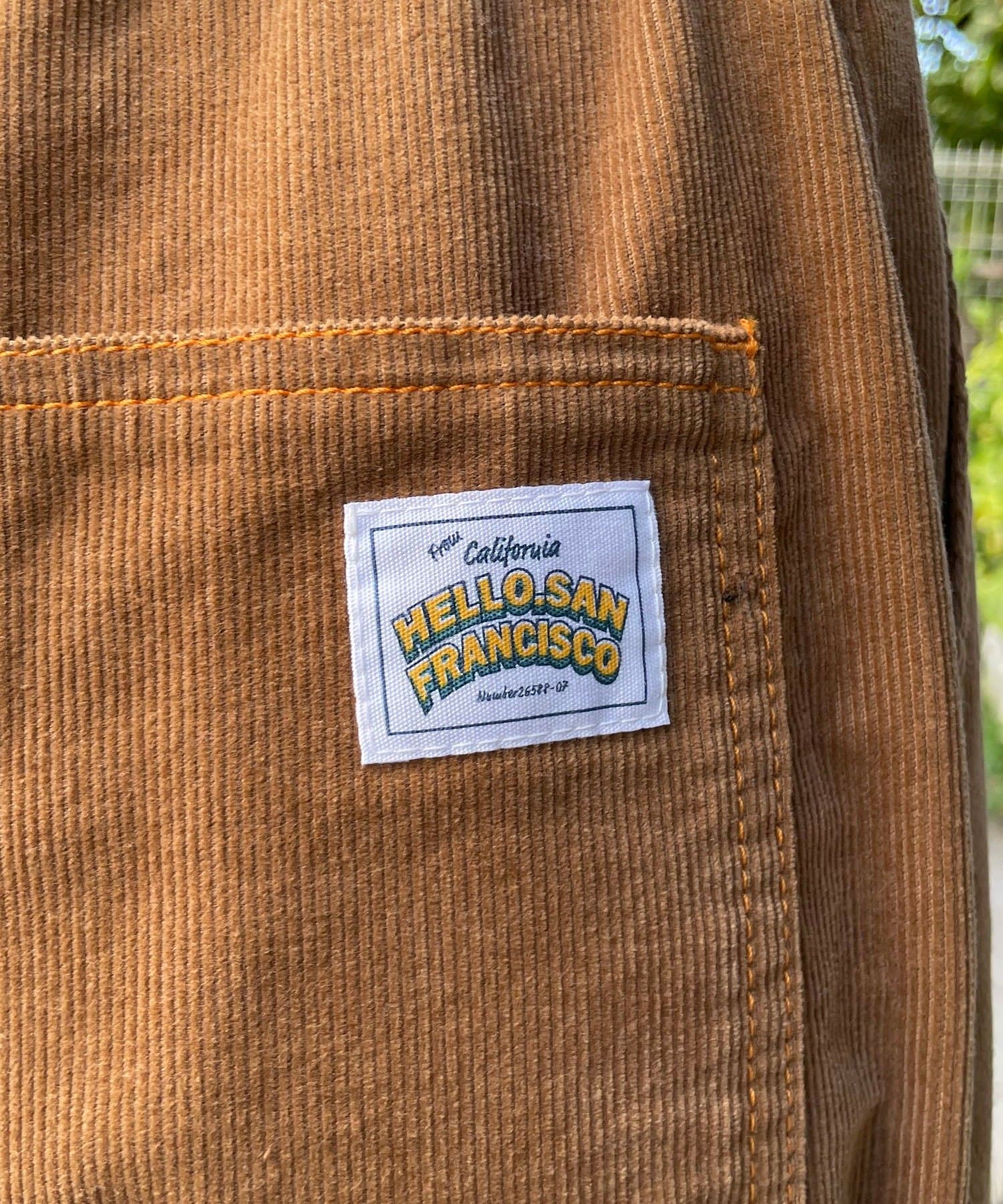 CIAOPANIC(チャオパニック) 【HELLO.SANFRANCISCO/ハローサンフランシスコ】マルチウェイ落書きコーデュロイ配色ステッチサロペット