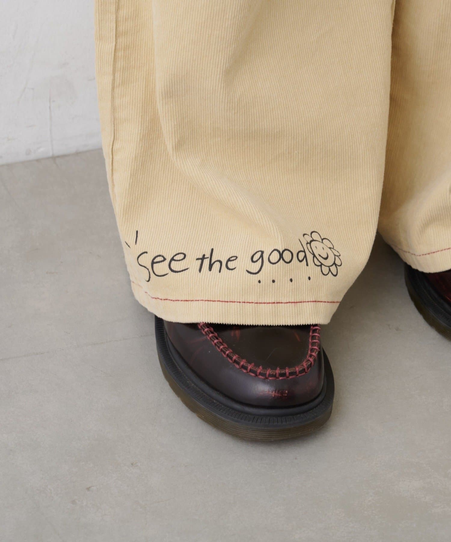 CIAOPANIC TYPY(チャオパニックティピー) ★【HELLO.SANFRANCISCO/ハローサンフランシスコ】マルチウェイ落書きコーデュロイ配色ステッチサロペット