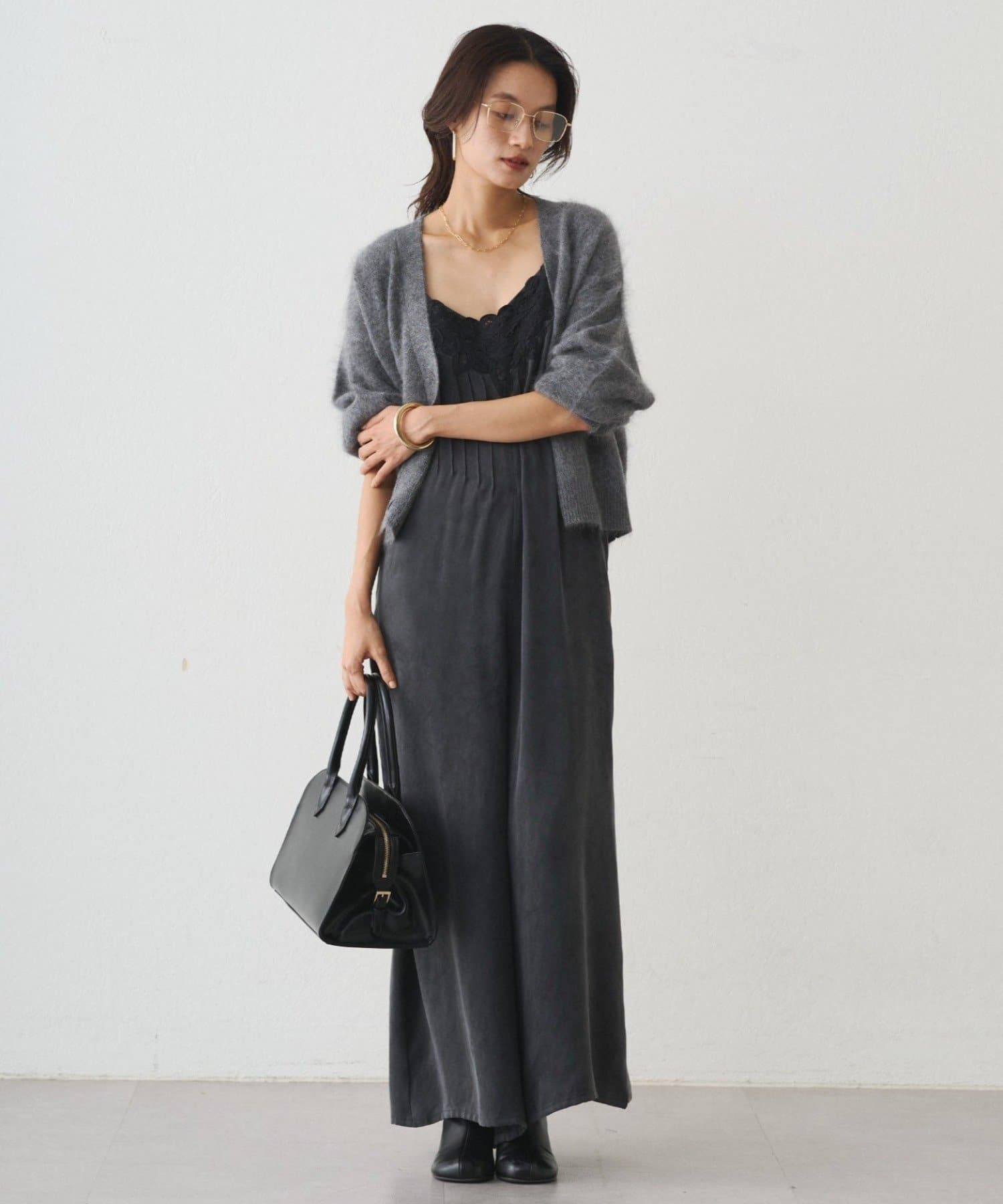 LOUNGEDRESS(ラウンジドレス) レースサテンキャミオールインワン