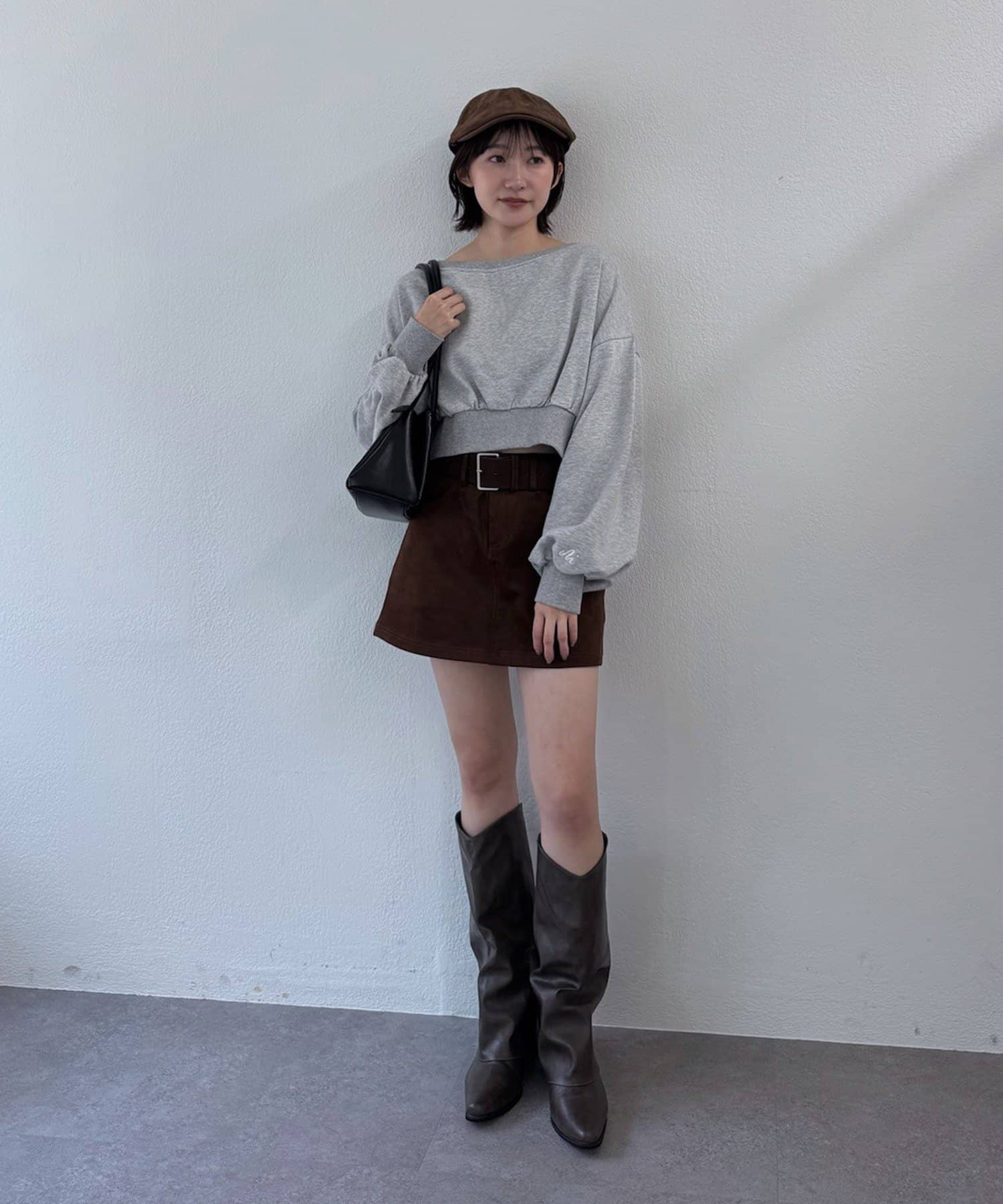 mline(エムライン) [mline]バックオープン ロゴスウェット