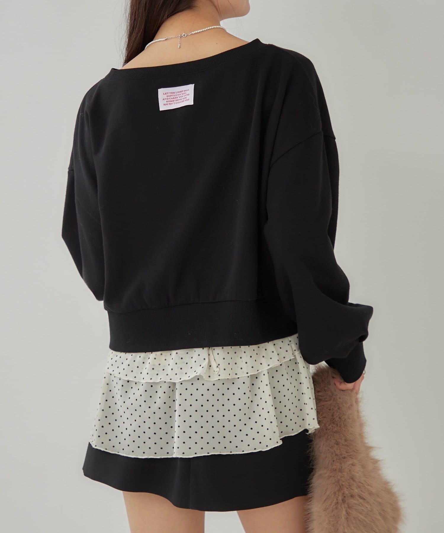 mystic(ミスティック) 袖ボリューム ショートスウェット