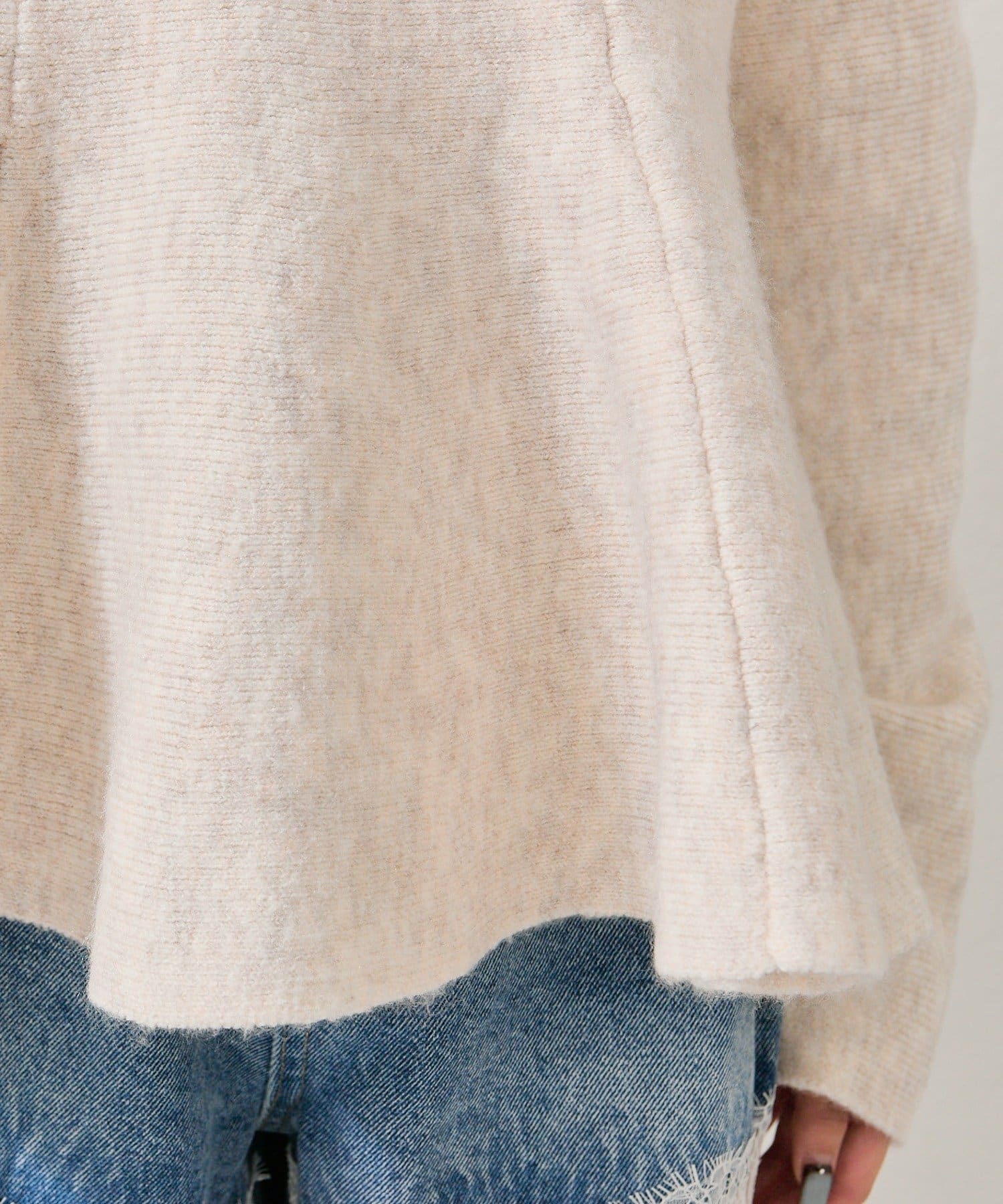 mystic(ミスティック) スクエアネックペプラムニット