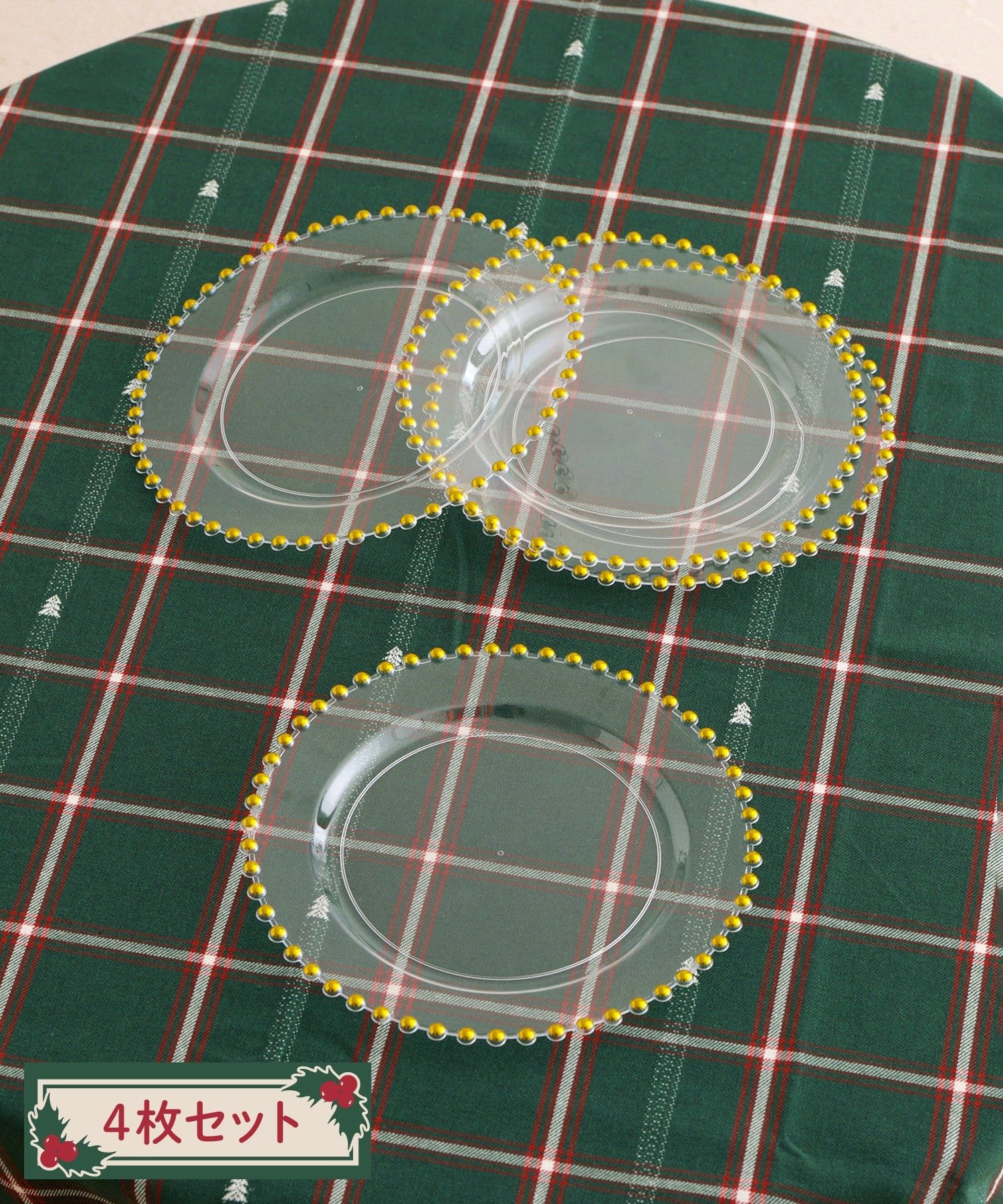 3COINS(スリーコインズ) プラドットプレート/クリスマス