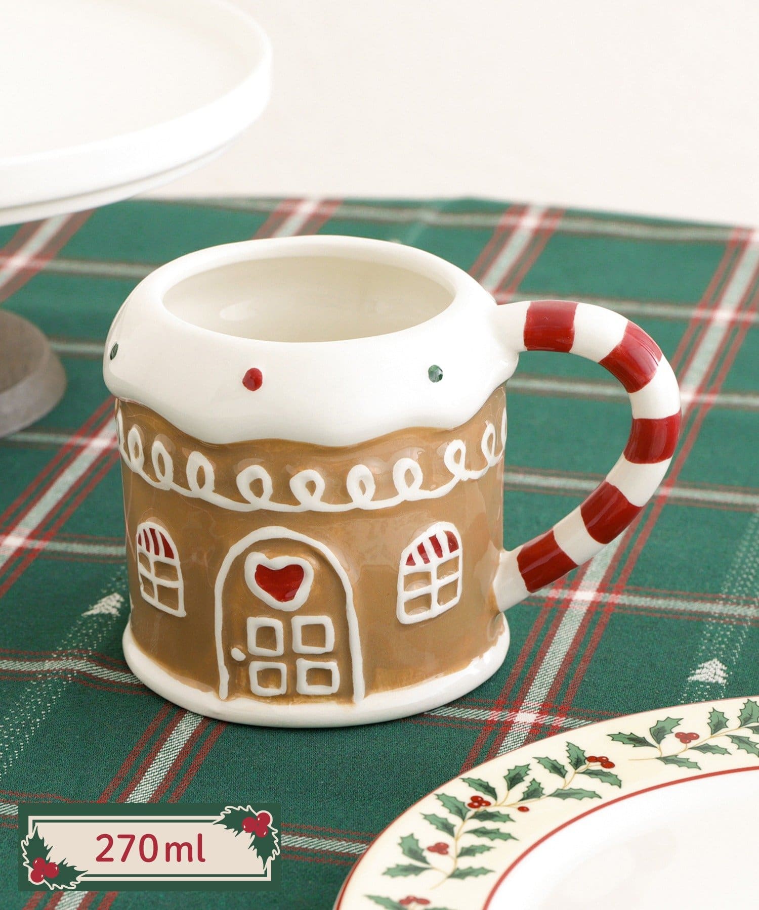 3COINS(スリーコインズ) セラミックモチーフマグ:270ml/クリスマス