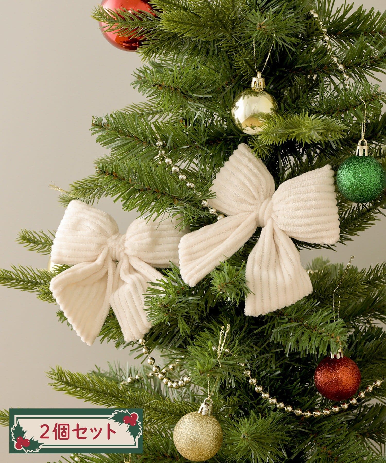 3COINS(スリーコインズ) リボンオーナメント/クリスマス