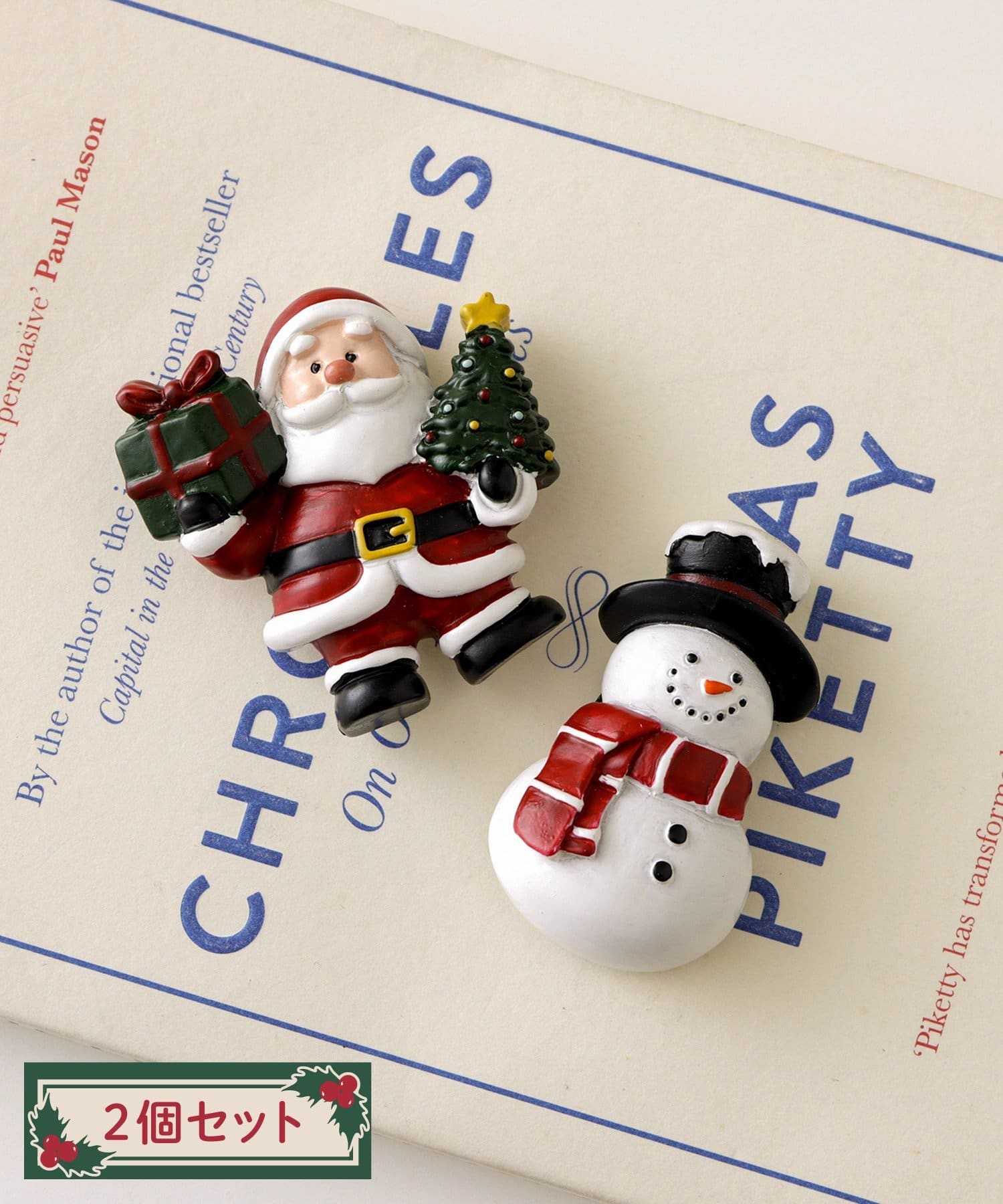 3COINS(スリーコインズ) モチーフマグネット2個セット/クリスマス