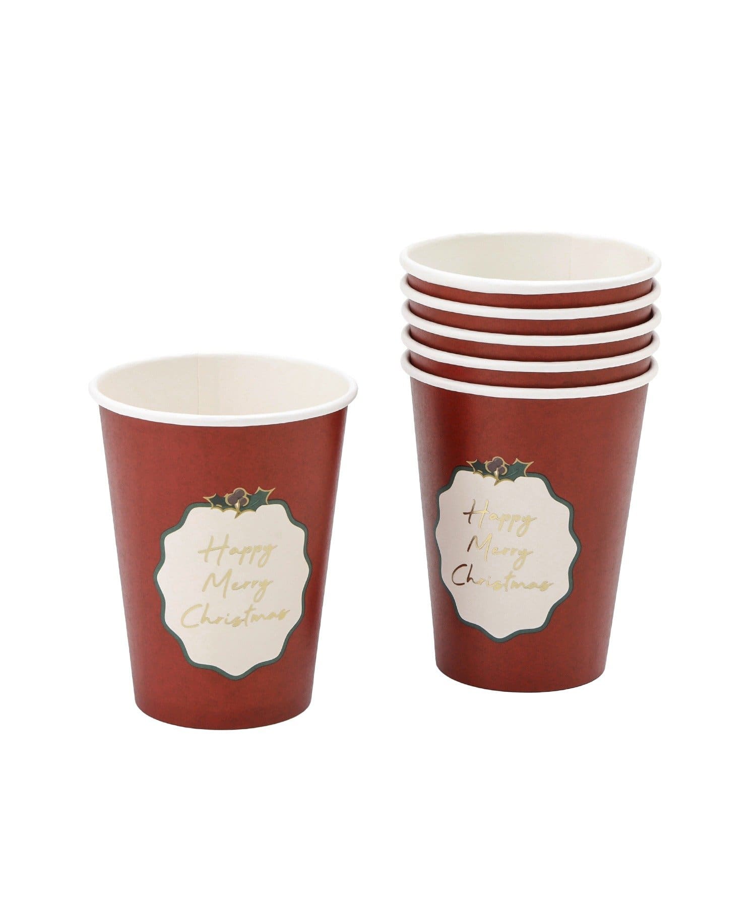 3COINS(スリーコインズ) 使い捨てドリンクカップ2柄:420ml/クリスマス