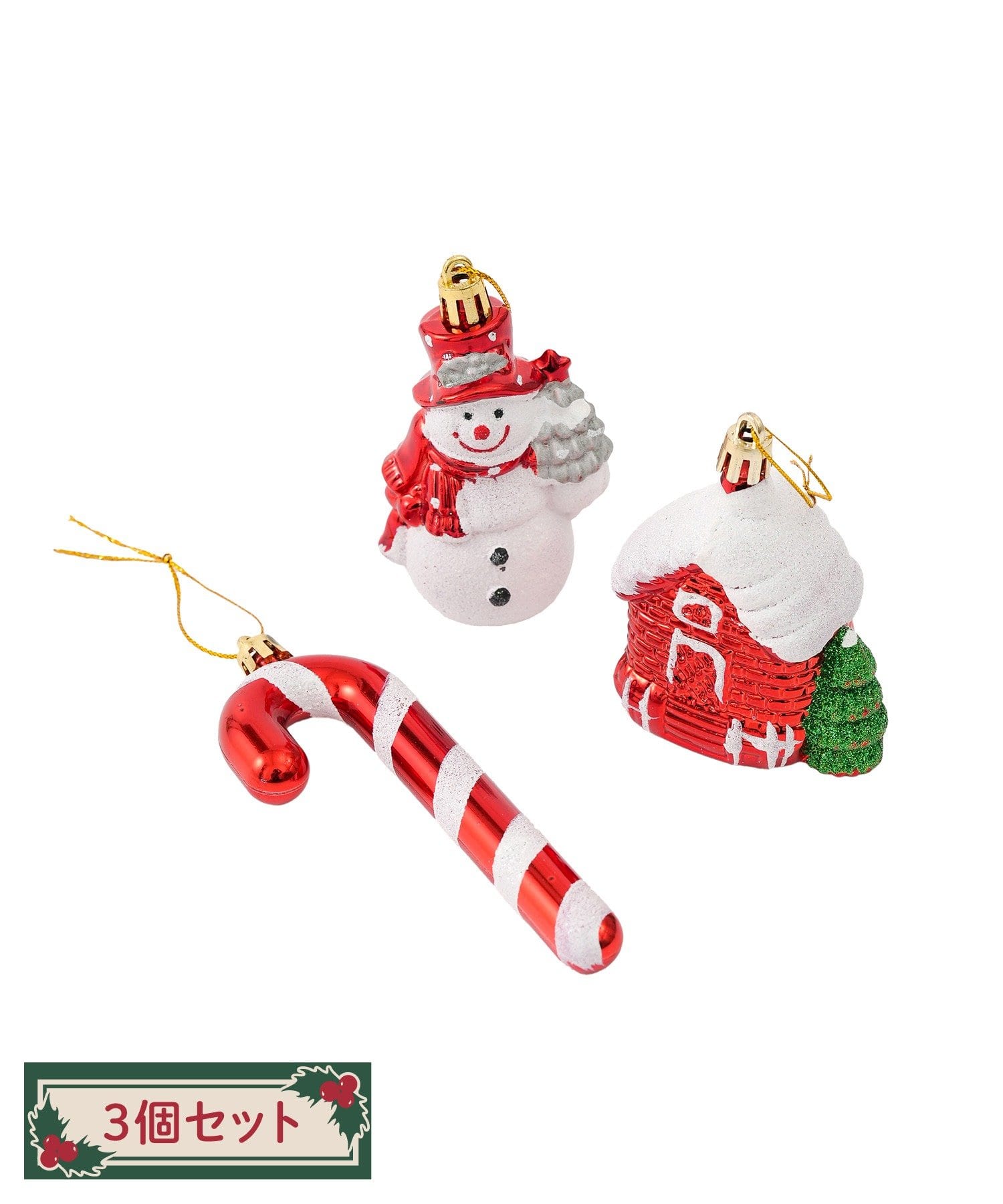 3COINS(スリーコインズ) モチーフオーナメント3個セット/クリスマス