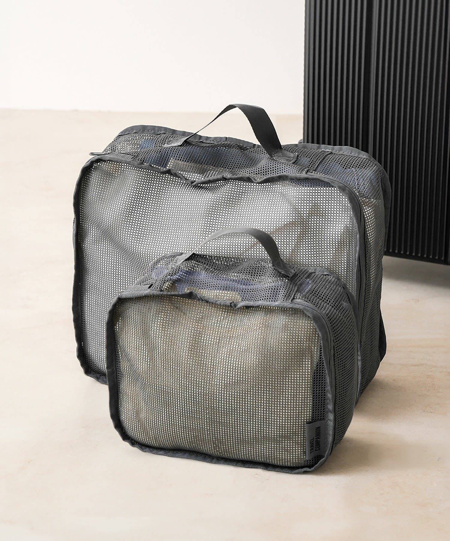 3COINS(スリーコインズ) 洗える衣類収納マチ有り2枚セット:S・M