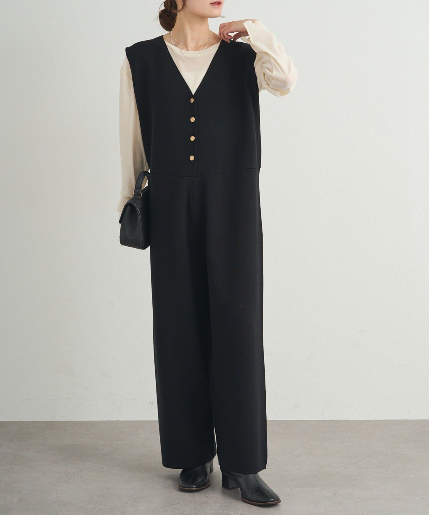 PUAL CE CIN(ピュアルセシン) 【セットアップ対応】ニットサロペット