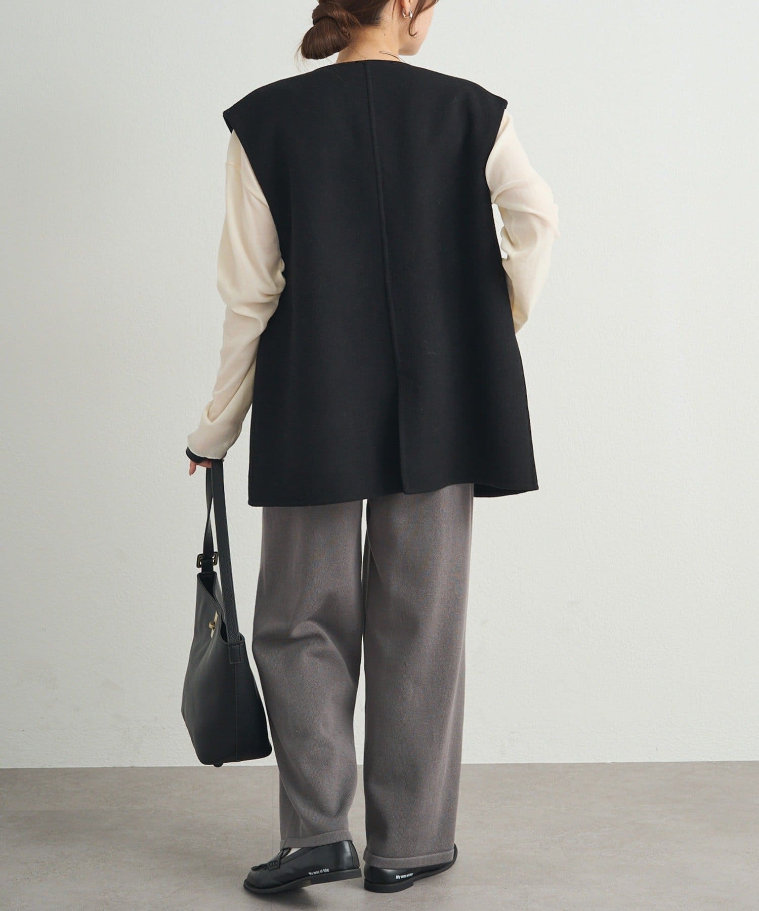 PUAL CE CIN(ピュアルセシン) ハンドメイド風ウール混ジレベスト