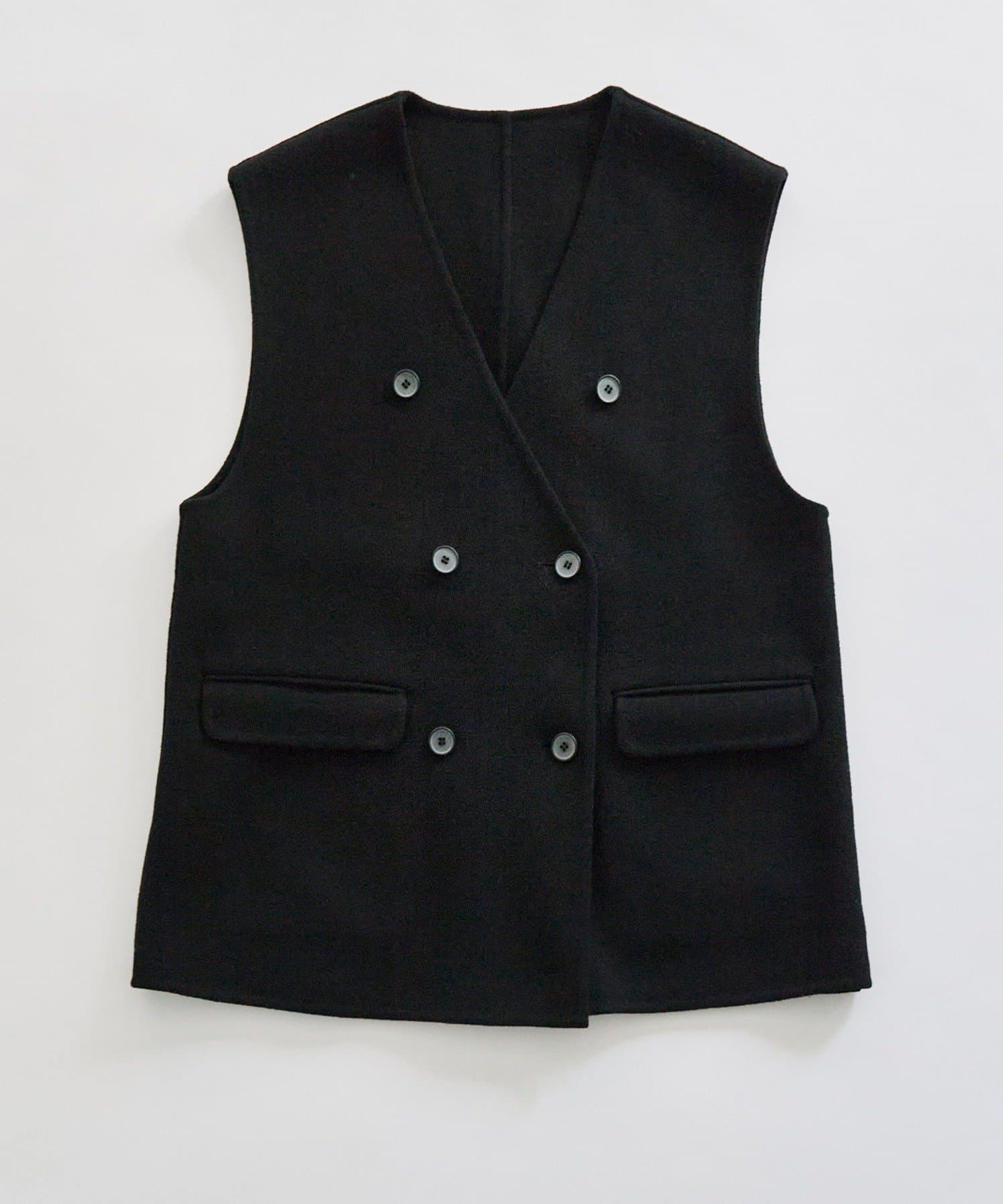 PUAL CE CIN(ピュアルセシン) ハンドメイド風ウール混ジレベスト