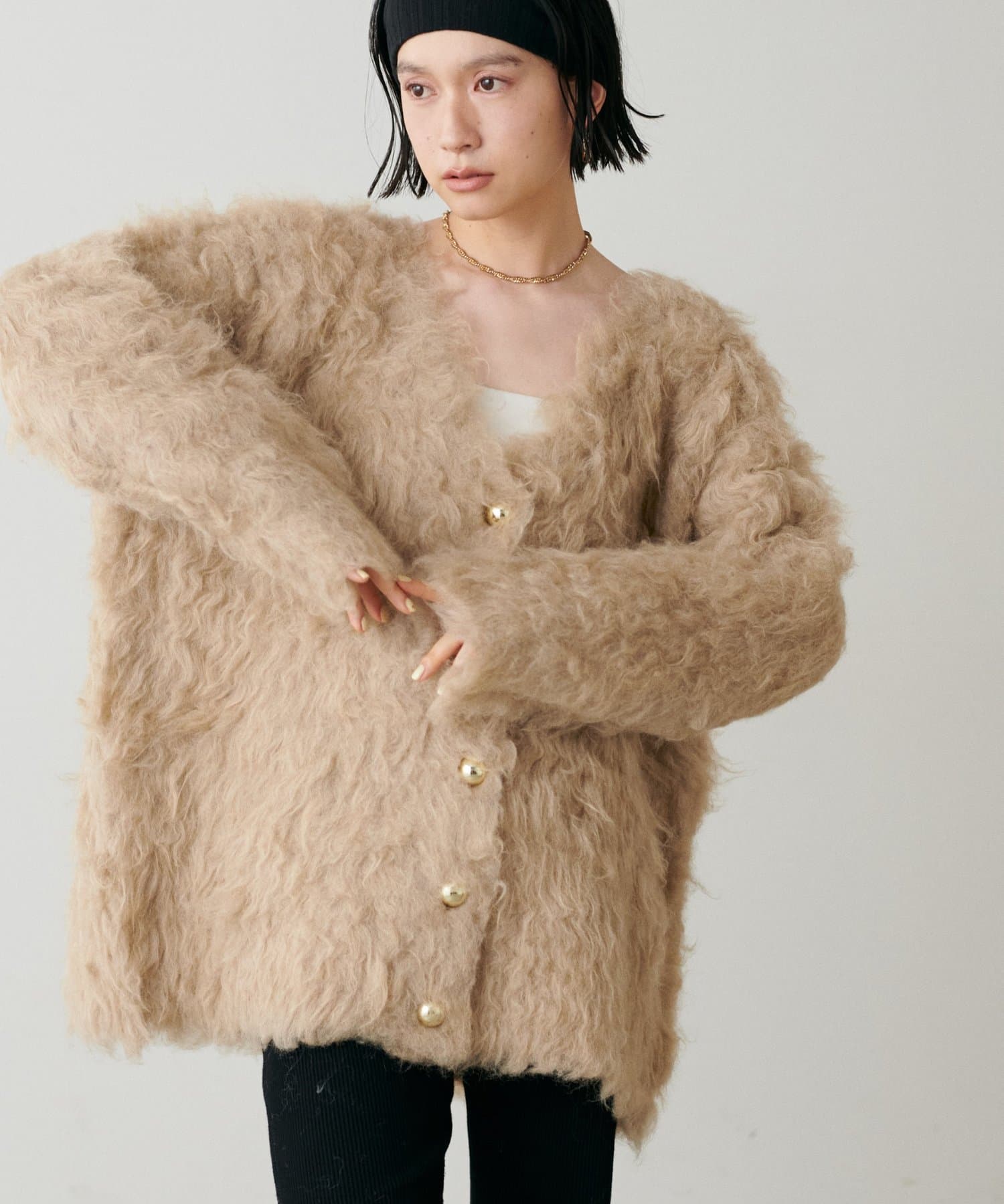 LARUTA(ラルータ) ノーブル起毛加工ニットコート