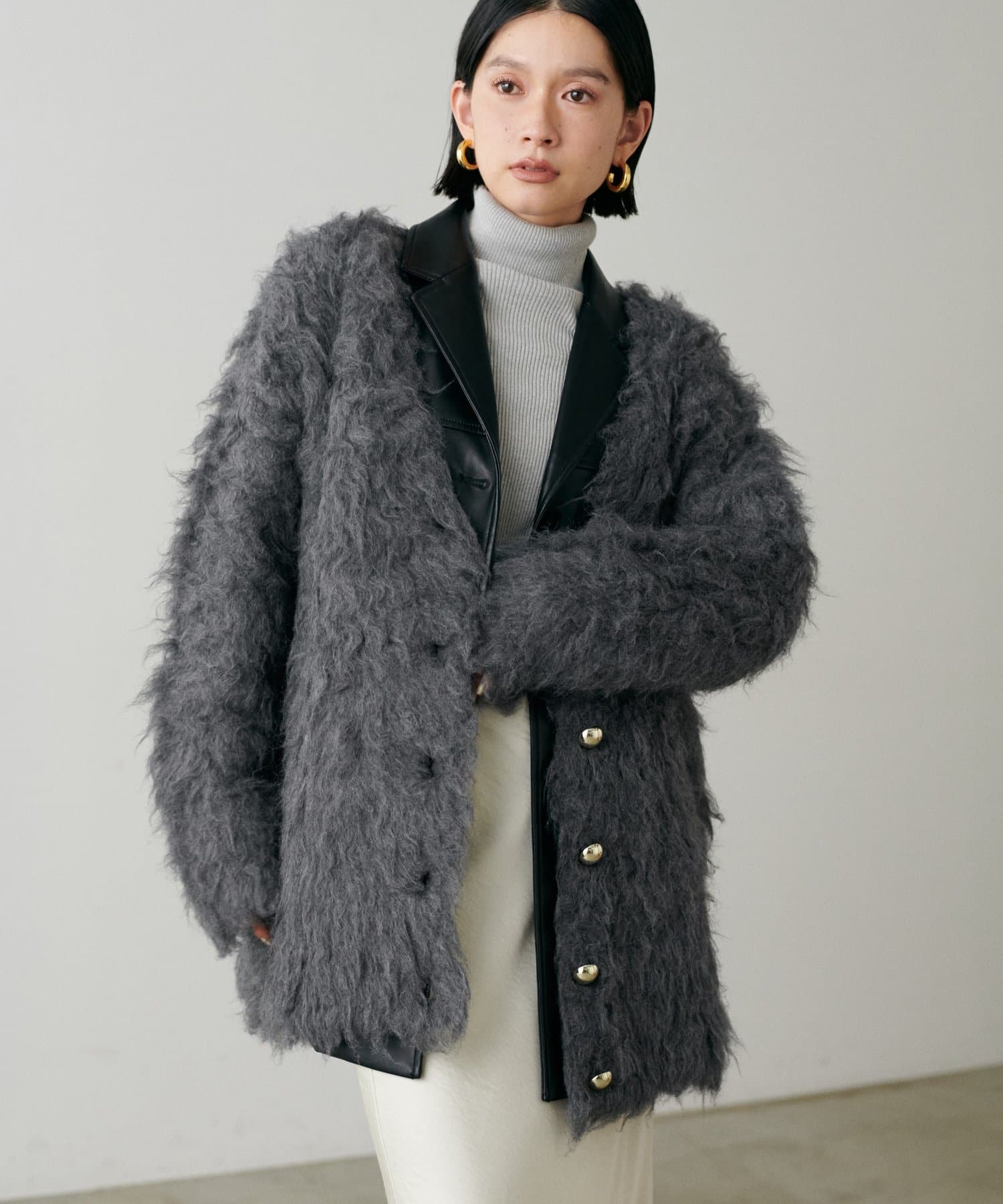 LARUTA(ラルータ) ノーブル起毛加工ニットコート