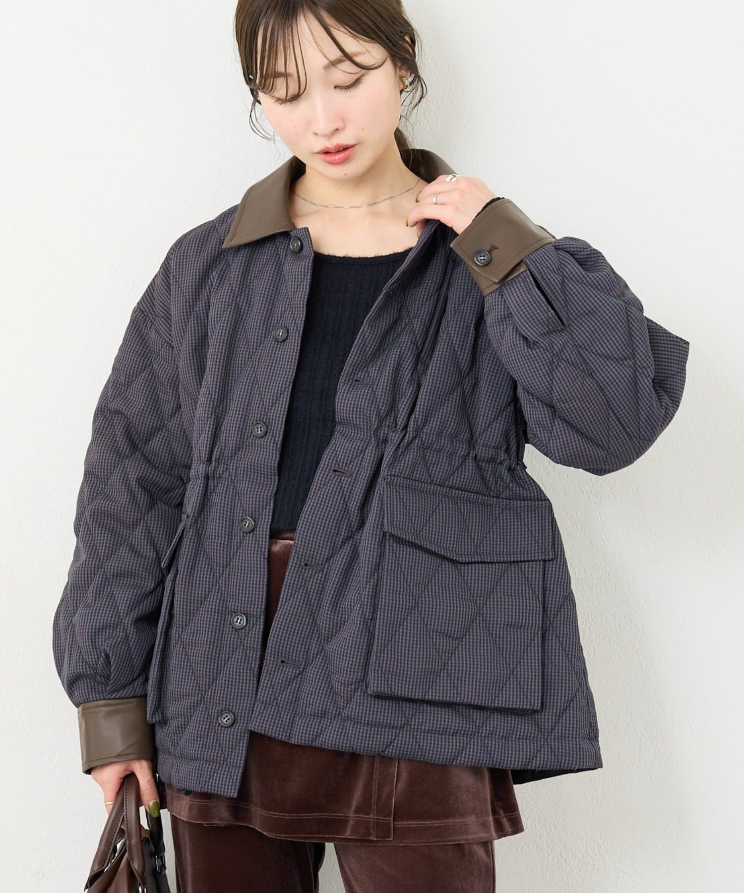 Kastane(カスタネ) B チェックキルティングジャケット