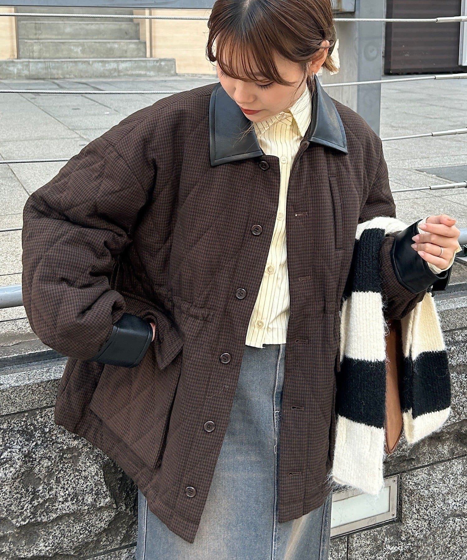 Kastane(カスタネ) B チェックキルティングジャケット