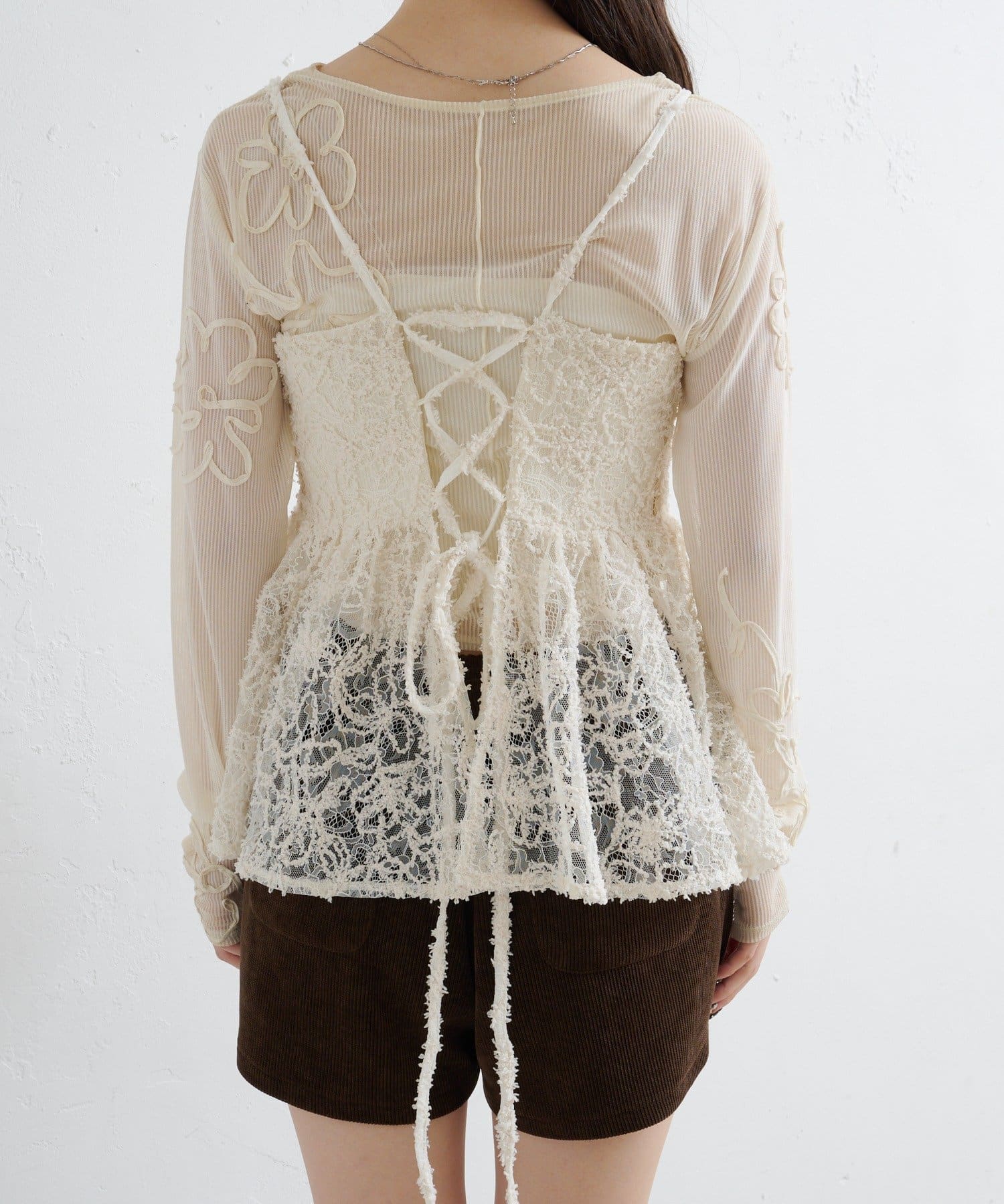 Kastane(カスタネ) 【WEB先行】フェザーライクレースビスチェ