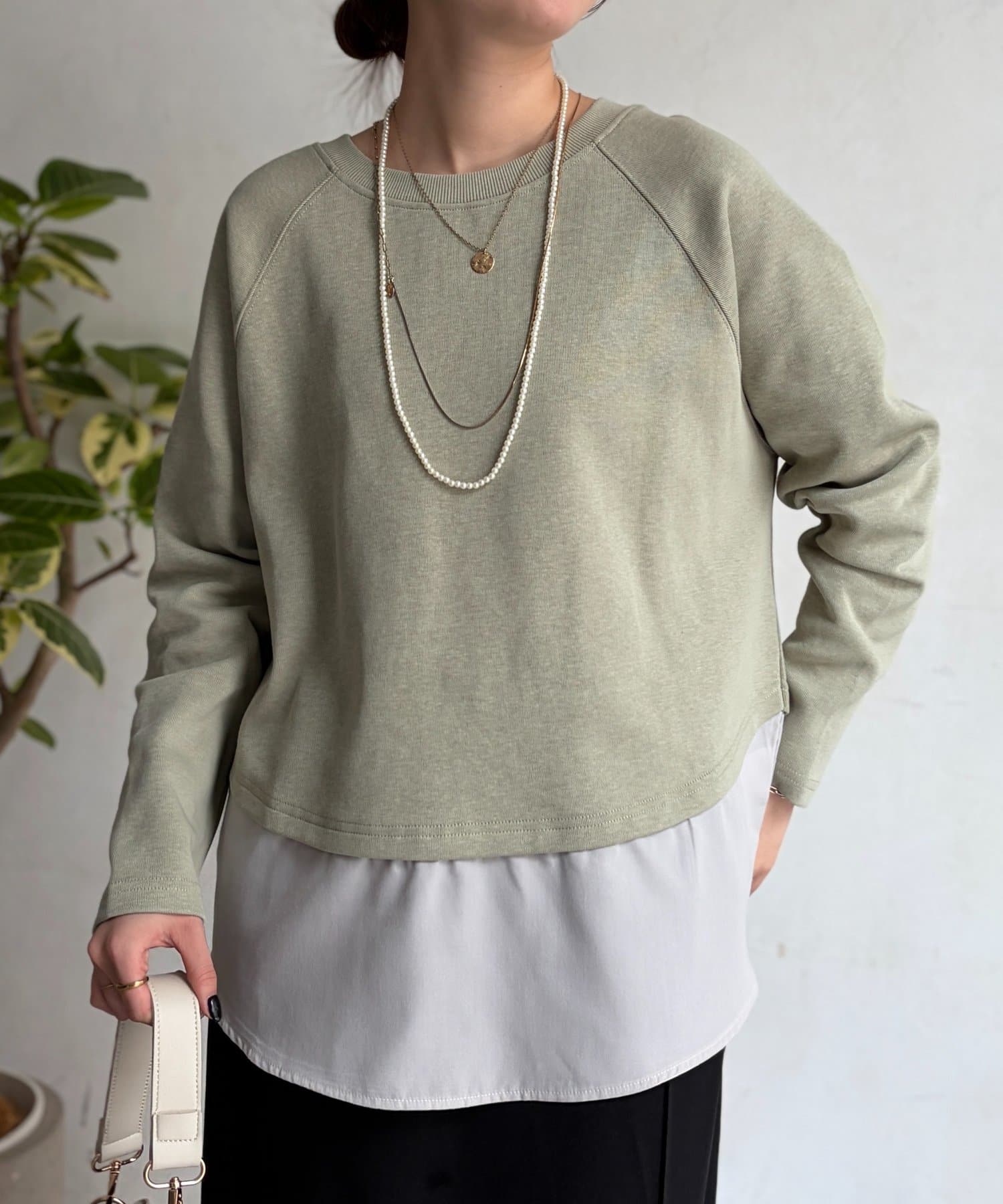 Chez toi(シェトワ) サカリバ裾異素材プルオーバー