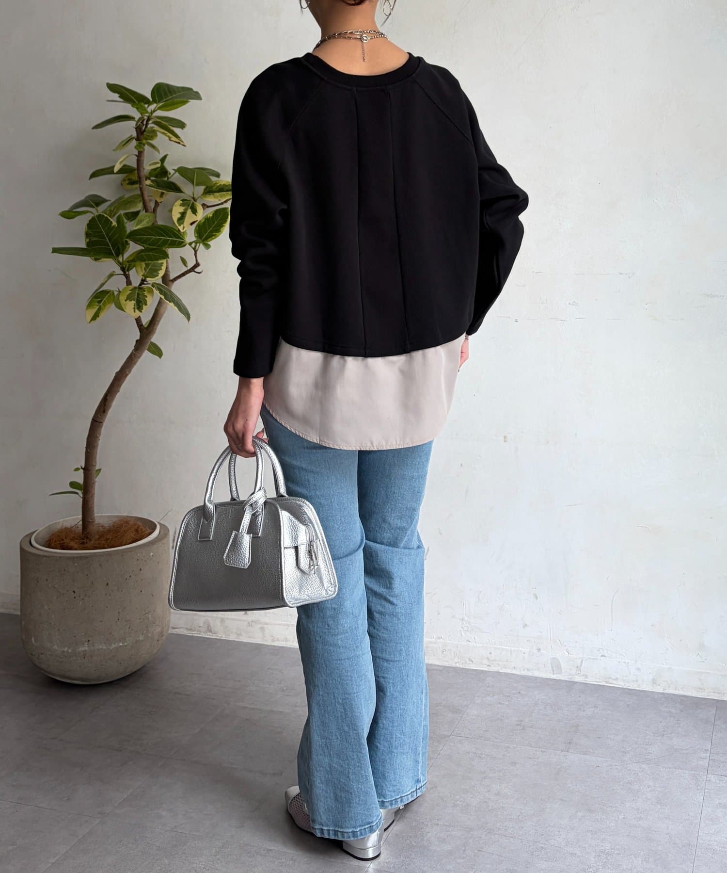 Chez toi(シェトワ) サカリバ裾異素材プルオーバー